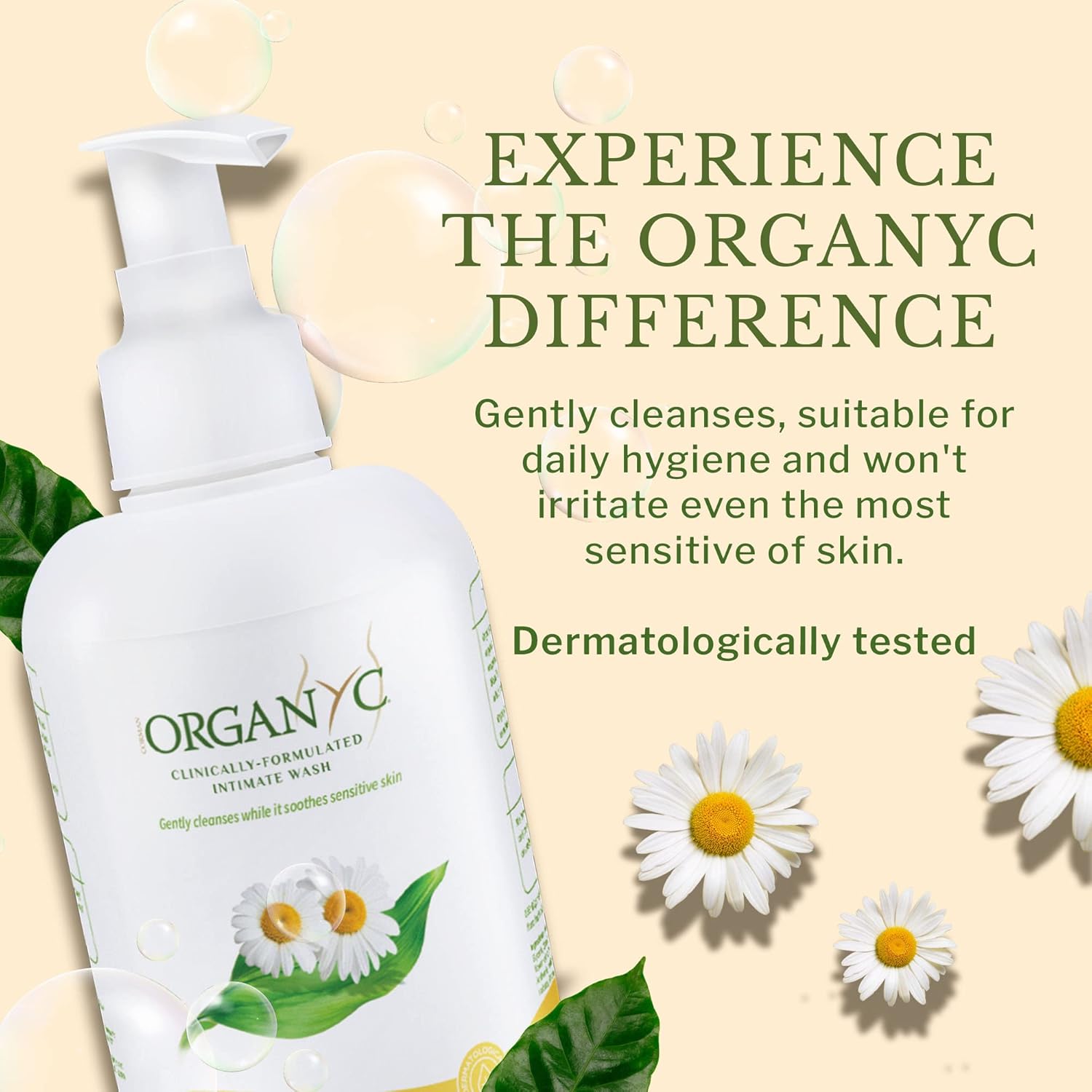 Organyc Intimate Care Waschlotion mit Kamille für empfindliche Haut, frei von Chlor, Parabenen, SLS, SLES und synthetischen Duftstoffen, dermatologisch getestet – 250 ml – Bild 6