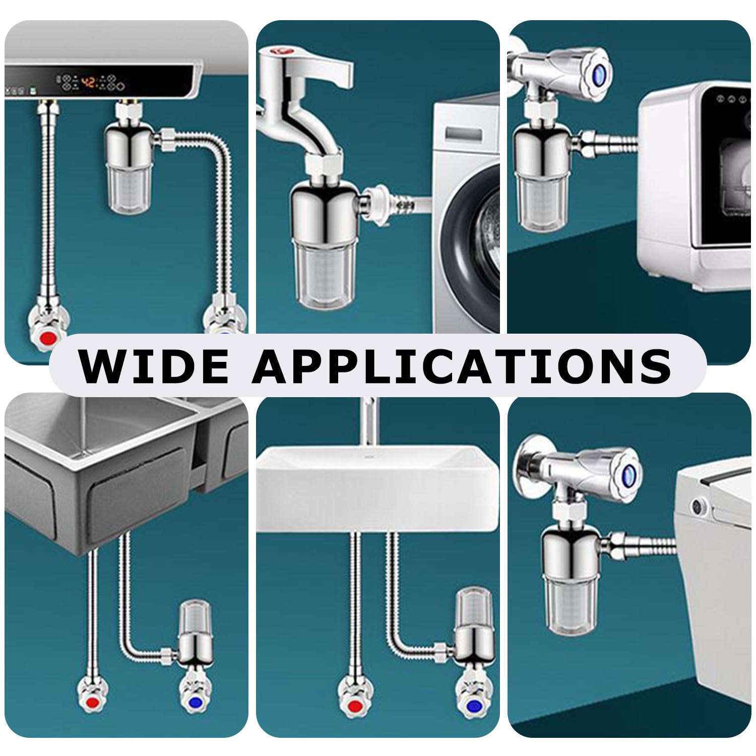 2 Stück Wasserfilter Dusche, Wassersystem-Vorfilter, wiederverwendbarer Filter, 1/2 Zoll Warmwasserbereiterfilter, filtert effektiv Verunreinigungen im Wasser, Duschkalkfilter für Wasserhahn – Bild 7