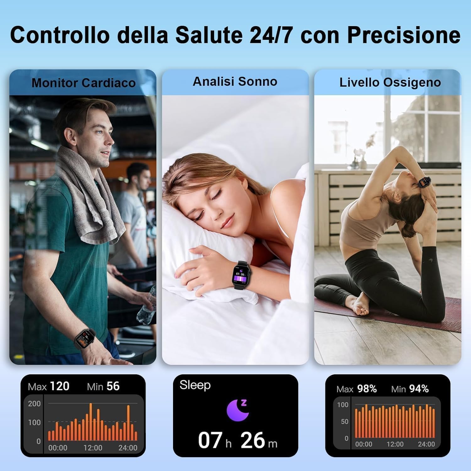 Smartwatch Herren Damen, 1,96" HD Smartwatch 2026 mit Telefonfunktion, Smart Watch Fitnessuhr 113+ Sportmodi, IP68 Wasserdicht, Sportuhr mit Herzfrequenz Schlafmonitor Schrittzähler, für Android iOS – Bild 5