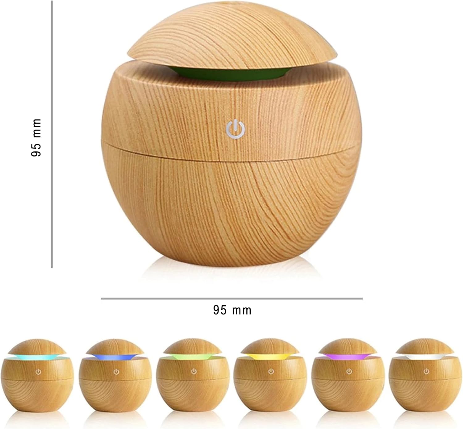 Retoo Aroma-Diffusor 150 ml, Luftbefeuchter, Aromatherapie, Aromatherapie-Öle, Ultraschall mit LED-Licht, Diffusor für ätherische Öle, elektrische Öllampe für Büro, Schlafzimmer, Spa, Gelb – Bild 5