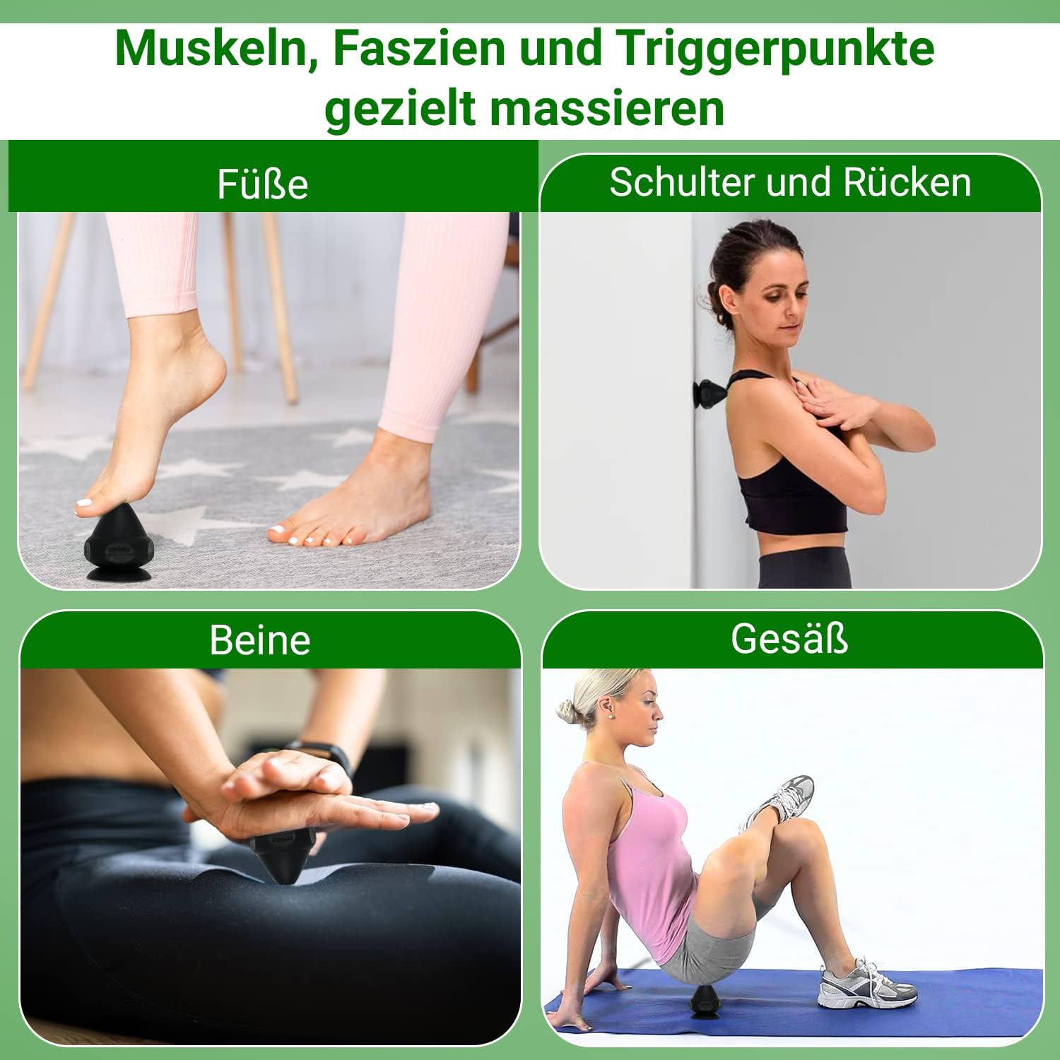 Triggerpunktschieber mit Saugnapf für Massage, Faszien, Schmerzen – Selbstmassage, Akupressur auf Boden und Wand + Übungsanleitung – Bild 5