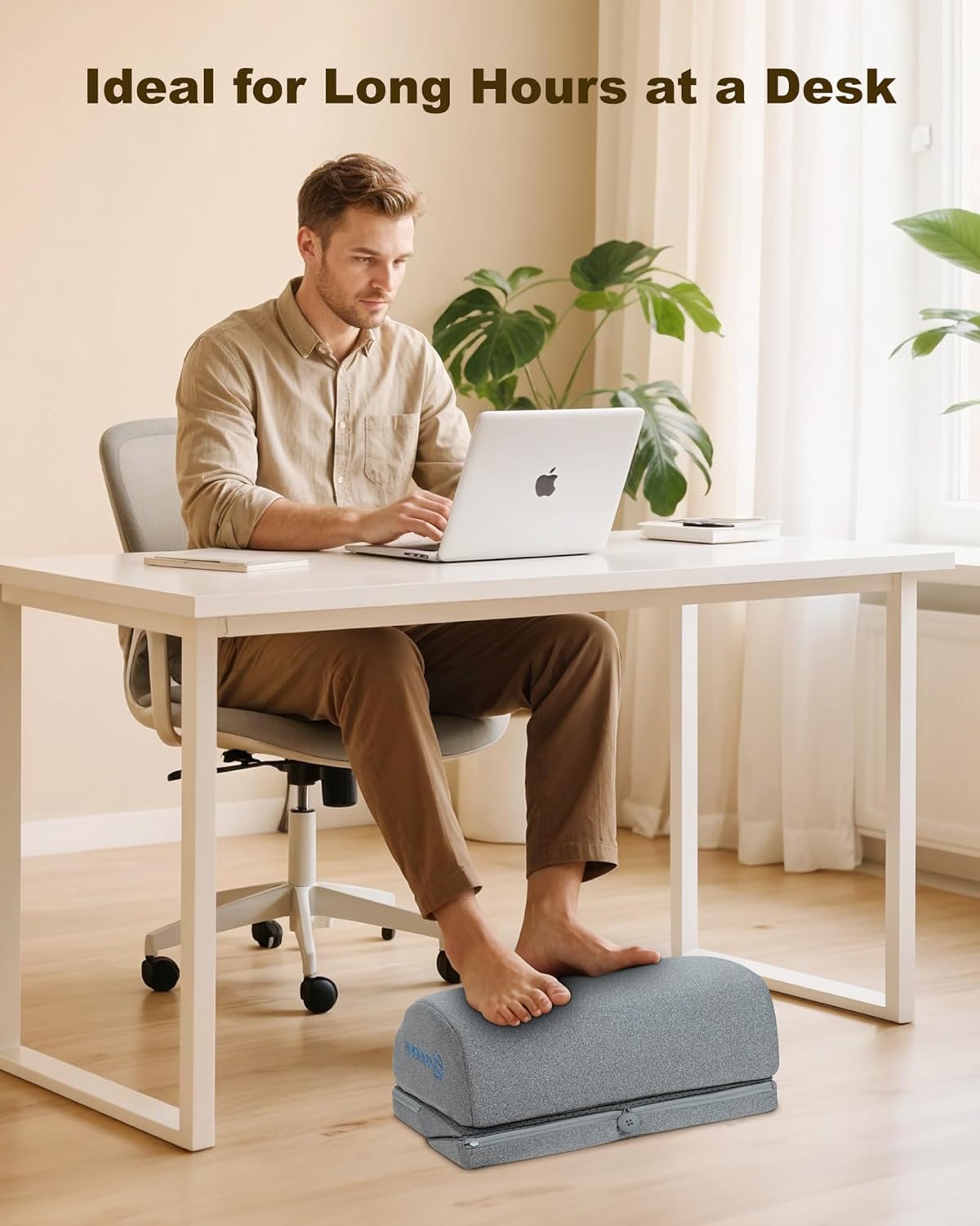 COMFIER Fußstützen-Schreibtisch mit Heizung und Vibration, verstellbarer Fußwärmer in 3 Höhen, ergonomische Wärme- und Massagefunktion für Büro, Gaming-Stuhl und Heimbüro – Bild 8