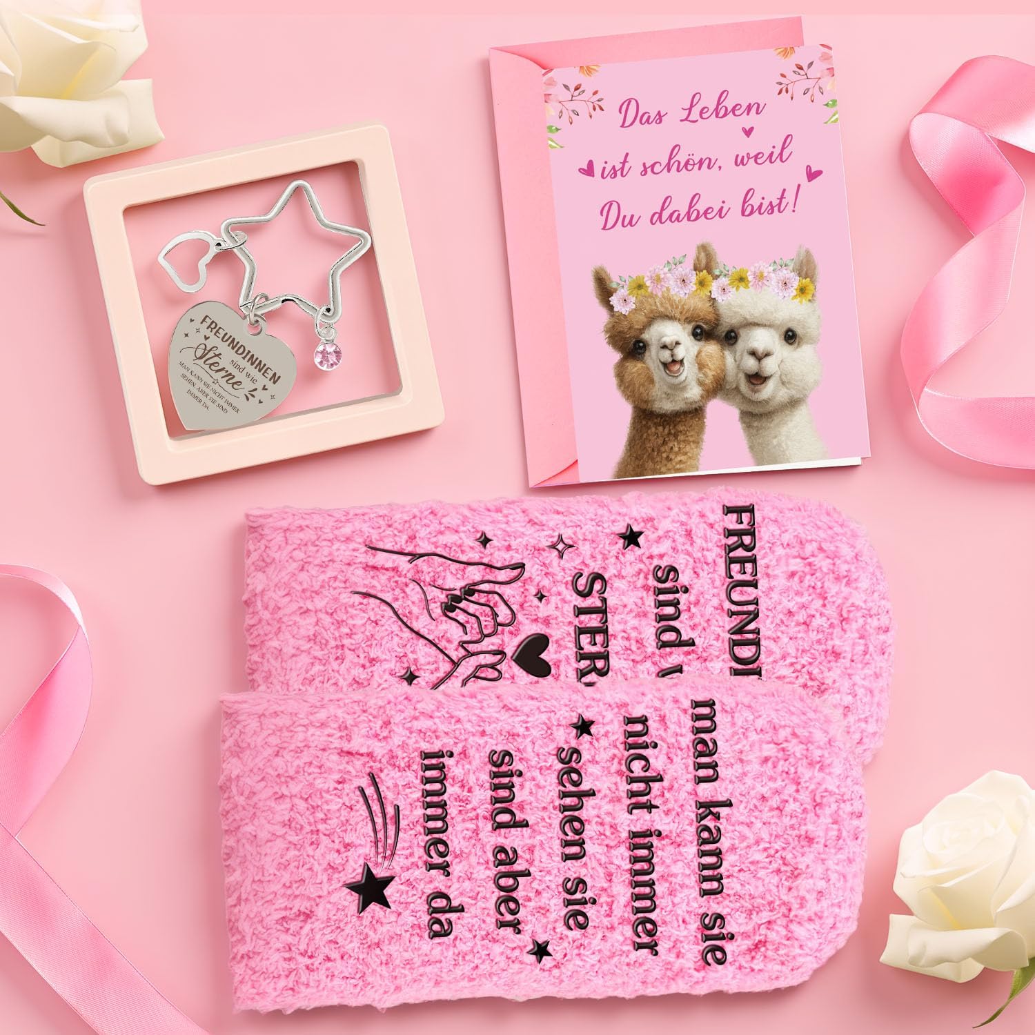 Giftota Geschenke für Frauen, beste Freundin, Geburtstagsgeschenk für Frauen, beste Freundin, Geburtstagsgeschenkset für Frau, rosa Thermobecher, Geschenkbox, Freundinnen, Wellness-Geschenkset – Bild 4