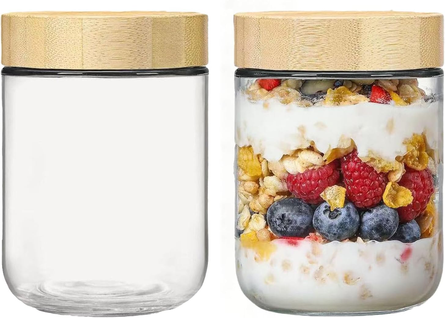 2 Stück 500 ml Mehrzweck-Einmachgläser mit Schraubdeckel, Meal-Prep-Gläser für Overnight Oats, luftdichte Gläser zum Aufbewahren, Marinieren und Vorbereiten von Mahlzeiten, Mehrzweck-Einmachglas