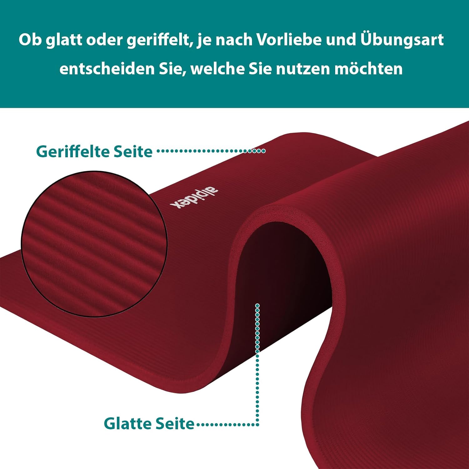 ALPIDEX Yogamatte extra dick 1,5 cm, Gymnastikmatte, 3 Größen, E-Book, rutschfest, phthalatfrei, Fitnessmatte, Gymnastik, Pilates, Sport, Physio, HIIT, Yoga, Trainingsmatte, Schlafmatte – Bild 3
