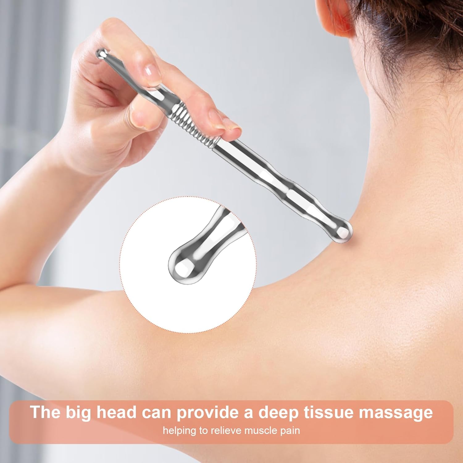 Edelstahl-Gua-Sha-Werkzeug und Akupunkturstift – Tiefengewebsmassage und Schmerzlinderungstherapie mit Triggerpunktmassage – Ganzkörper-Selbstmassage-Akupressur (JGS-3) – Bild 4