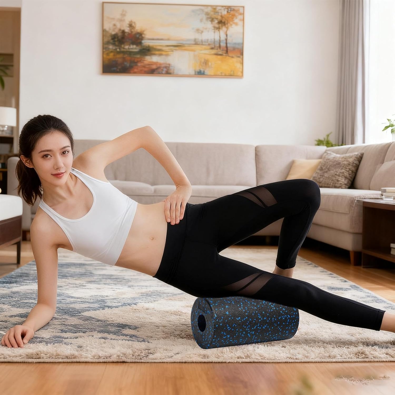 Faszienrolle Schaumstoff mittelhart,30x15cm Rückenmassage Rolle für Füße & Selbstmassage,Effektive Fitness-Rolle für Anfänger & Leistungssportler – Bild 2