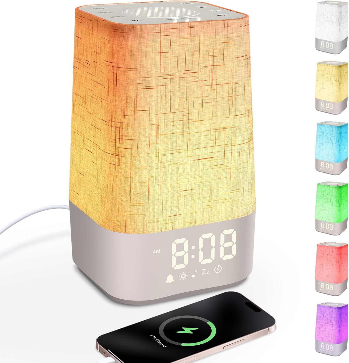 MILFECH Tageslichtwecker mit 30 natürlichen Geräuschen, Lichtwecker Sonnenaufgangswecker Digital Wake Up Light mit Ladefunktion Lichtwecker Einschlafhilfe und RGB dimmbarer Nachtlicht-Timer