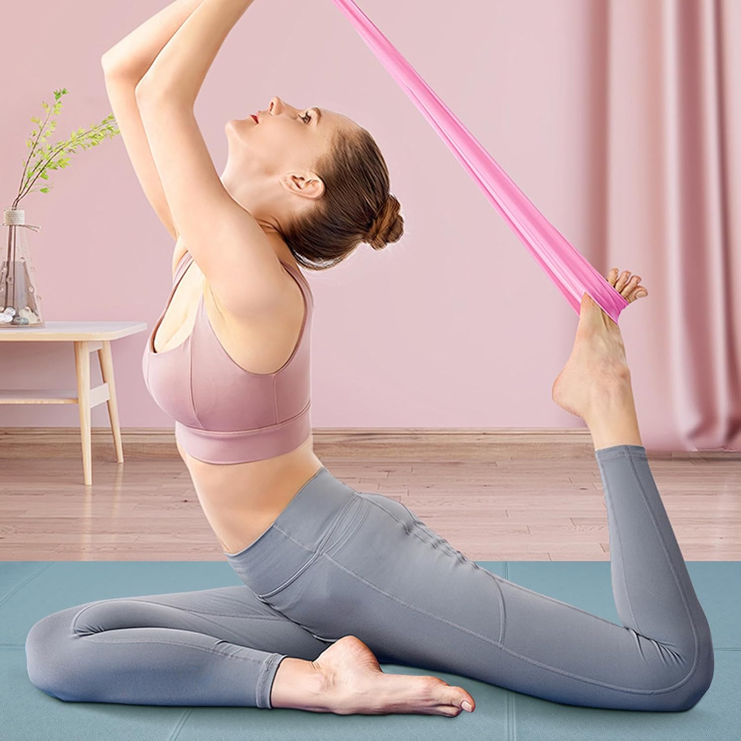 Faltbare tragbare Yogamatte, TPE, rutschfeste Fitnessmatte, Trainingsmatte, 183 x 61 x 0,5 cm, Reise-Yogamatte, Gymnastikmatte, Pilates-Matte für Pilates, Gymnastik, Training und Reisen, für Damen und Herren – Bild 6
