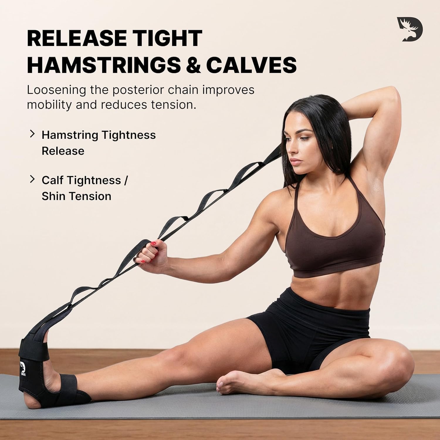 DMoose Fitness Yoga-Gurt für Fußstrecker – verstellbares, gepolstertes Dehnband für Plantarfasziitis, Fersensporn und Achillessehnenentzündung – Faszienstrecker-Gurt zum Dehnen der Beinmuskulatur – Bild 4