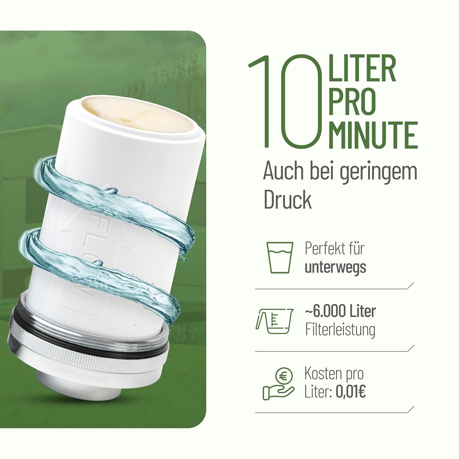 Ersatzfilter Explorer, Sterilfiltration beim Befüllen von Frischwassertanks in Wohnmobilen, Caravans und Booten, Medizintechnik