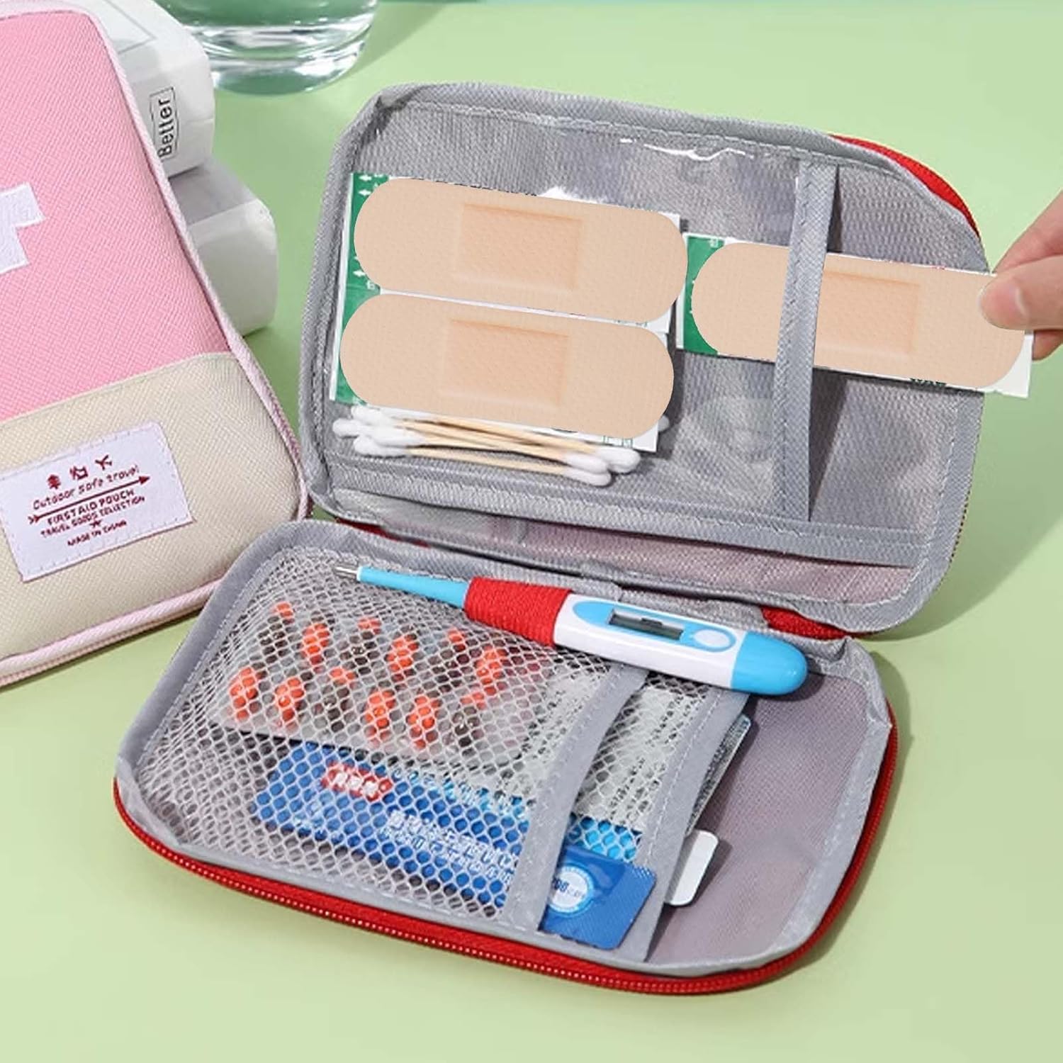 Leere Erste-Hilfe-Tasche, klein, tragbare Medizintasche, Mini-Erste-Hilfe-Tasche, leer, Erste-Hilfe-Set, Outdoor, Reise-Apothekentaschen, Medizintaschen, Notfalltasche – Bild 5