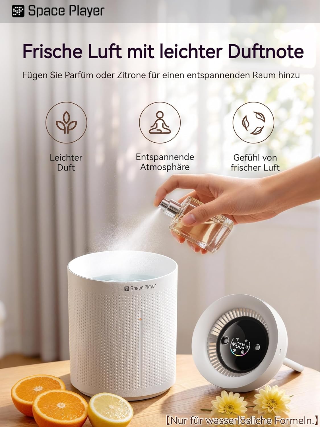 Space Player Luftbefeuchter Schlafzimmer Leise 3L Top-Fill Ultraschall Kabellos 4000 mAh Akku Kaltnebel-Luftbefeuchter mit Timer 2–8 Stunden automatische Abschaltung Nachtlicht für Baby-, Kinderzimmer-, Büropflanzen – Bild 7