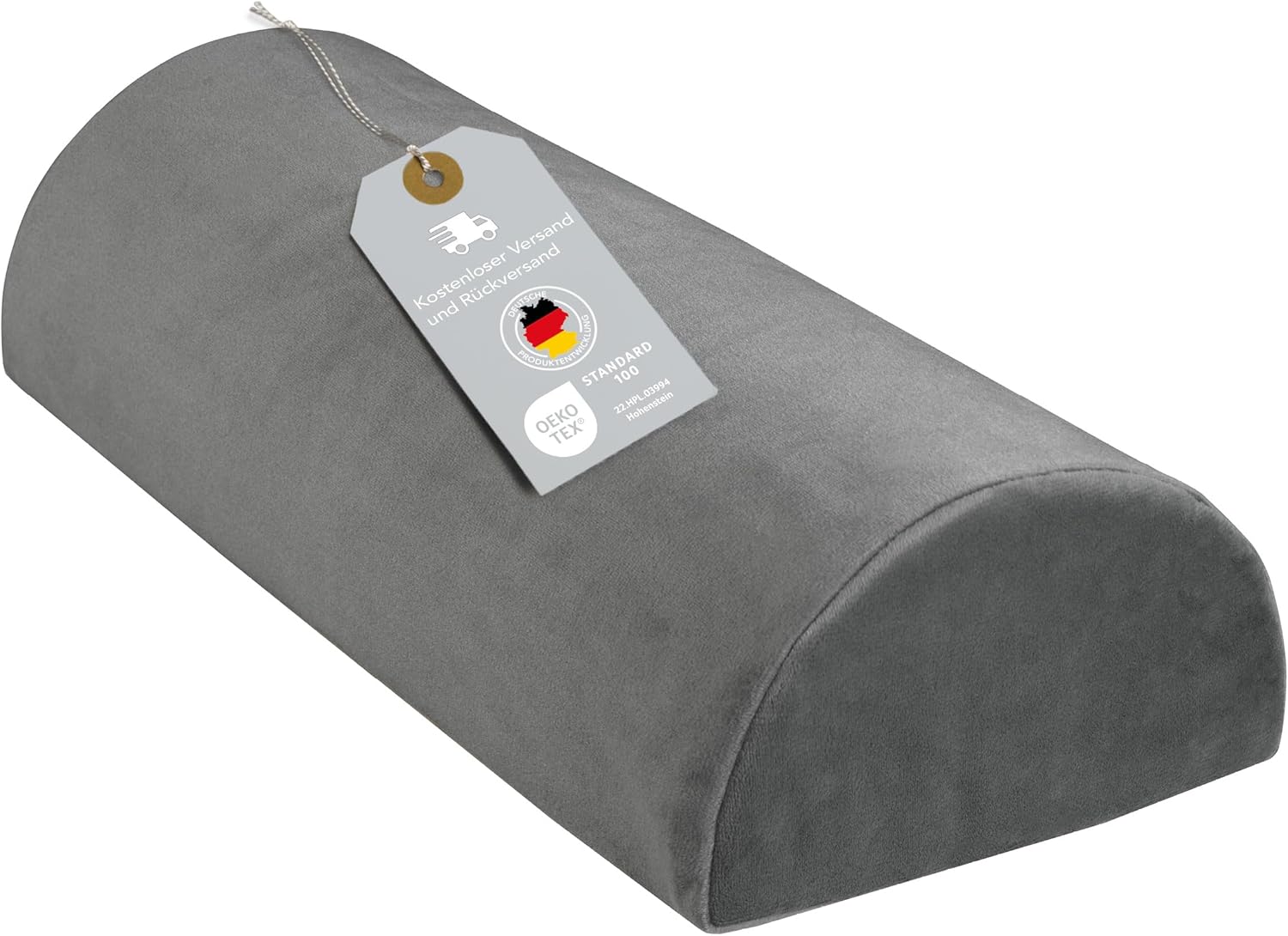 XDREAM Bequemes Kniekissen für Seitenschläfer, orthopädisches Beinkissen aus Komfortschaum zur Entlastung von Knie und Rücken, halbe Nackenrolle, Nackenrolle, Lendenkissen, waschbarer Bezug