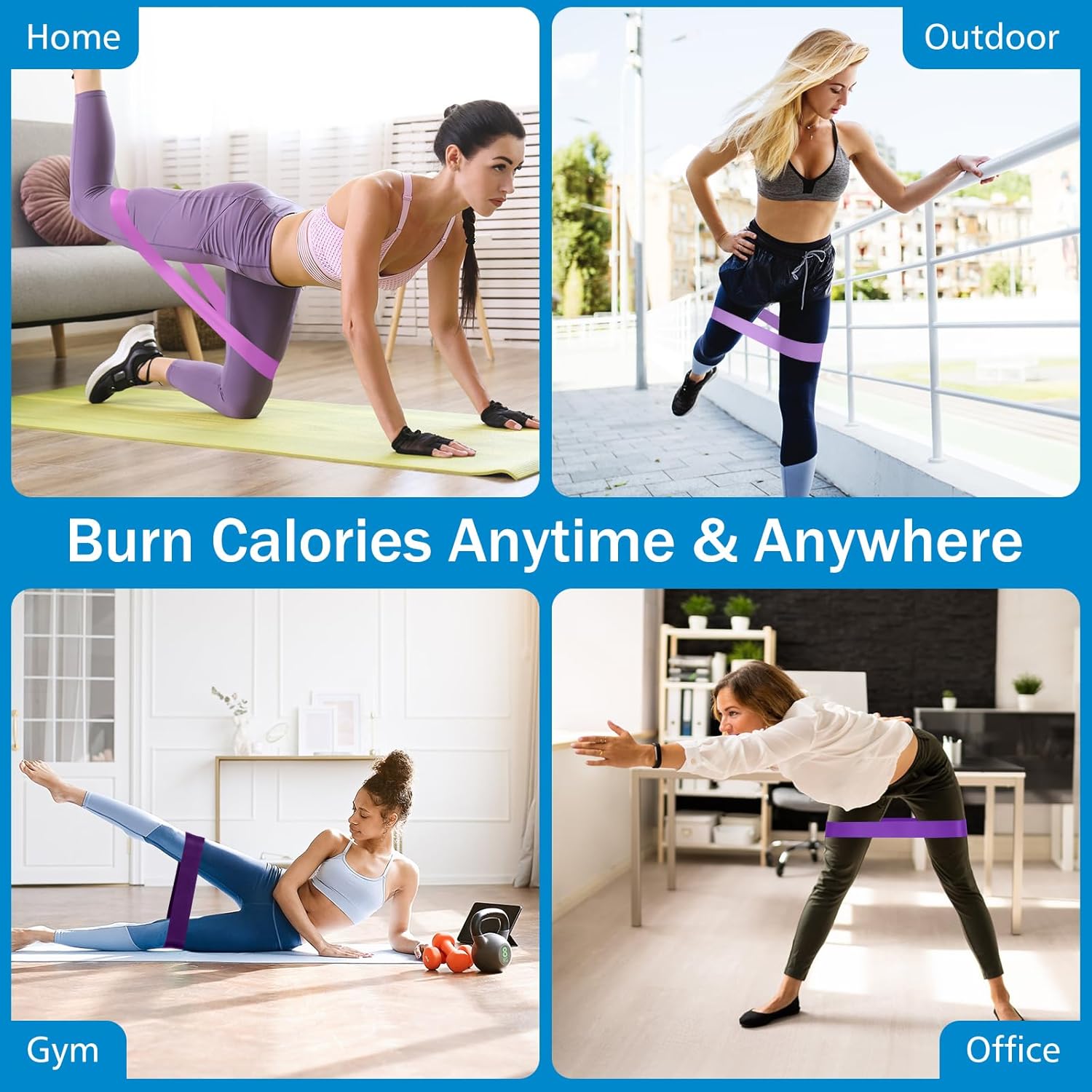 Fitnessbänder, Widerstandsbänder aus Naturlatex, Widerstandsbänder mit Übungsanleitung auf Deutsch und Tragetasche, Gymnastikband, Fitnessband für Muskelaufbau, Pilates, Yoga – Bild 4