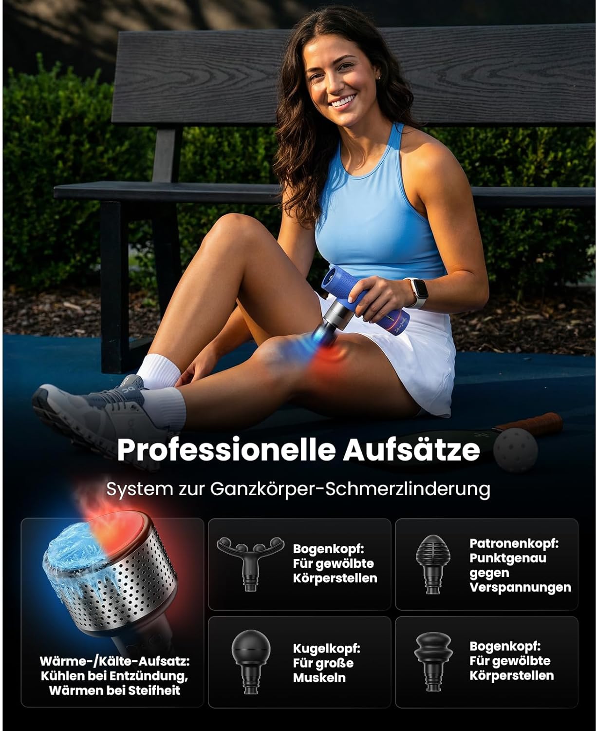 BOB AND BRAD A7 Pro Massagepistole mit Wärme und Kälte, 11-mm-Amplituden-Massagepistole, tragbares Mini-Tiefengewebe, 3200 U/min, professionelles leises Massagegerät gegen Schmerzen, Geschenk für Vater, Mutter – Bild 8