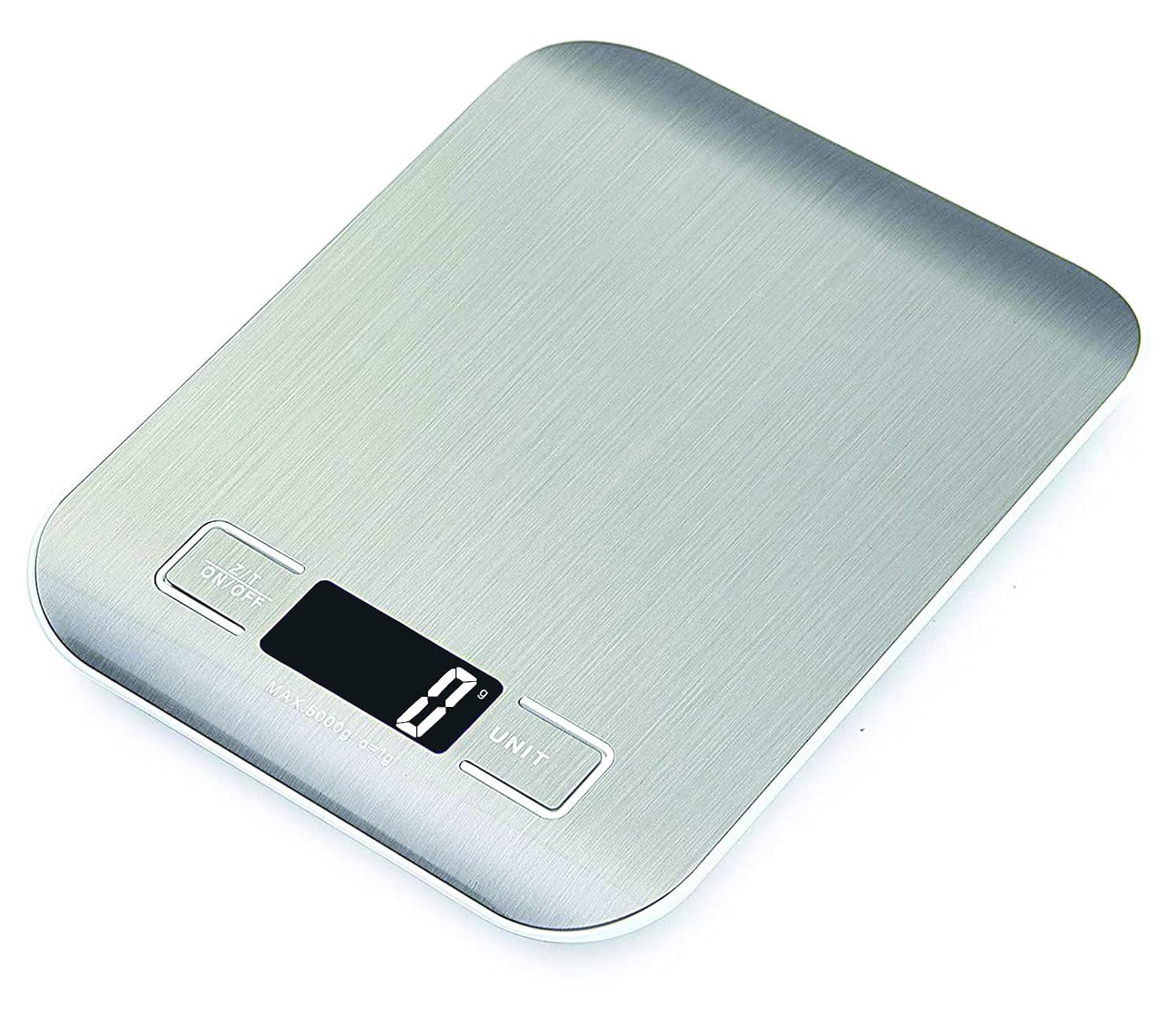 HomeFashion Digitale Küchenwaage, 5 kg, 1 g, 11 lb, Edelstahlplattform, LED-Anzeige, Präzisions-Lebensmittelwaage für Küche, Kochen, Backen, Zuhause und Büro – Bild 2