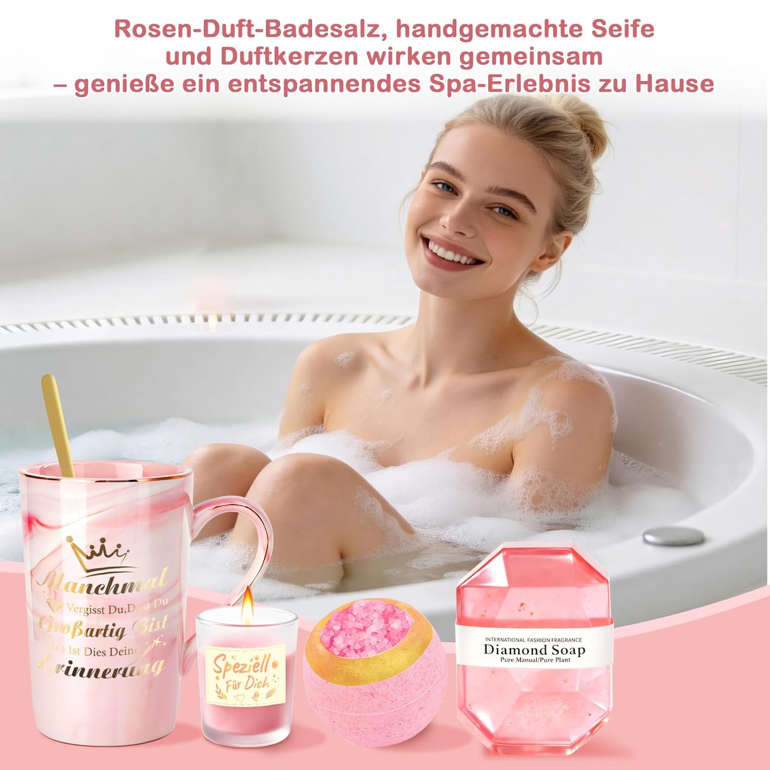 Geschenke für Frauen, Wellness-Geschenkset, Geburtstagsgeschenk für Frauen, Geschenk für Mutter, Geschenk für Freundin und beste Freundin, Entspannungs-Spa-Geschenkkorb – Bild 6