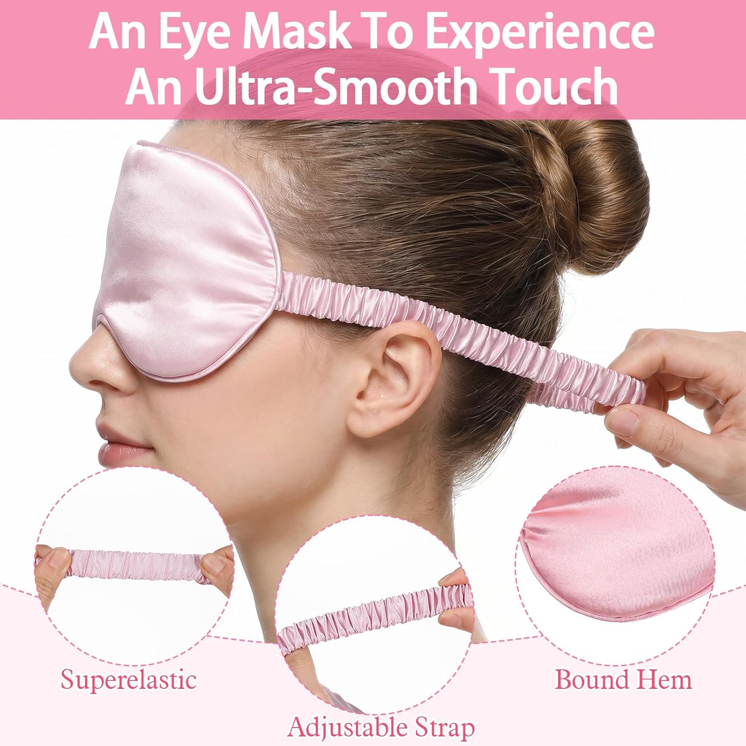 4er-Pack Augenmaske Schlafmaske Schlafbrille mit Gummibändern, Schlafmaske, Augenbinde Schlafen für Frauen Herren Reisen Schichtarbeit Druckentlastung und tiefen Schlaf – Bild 4