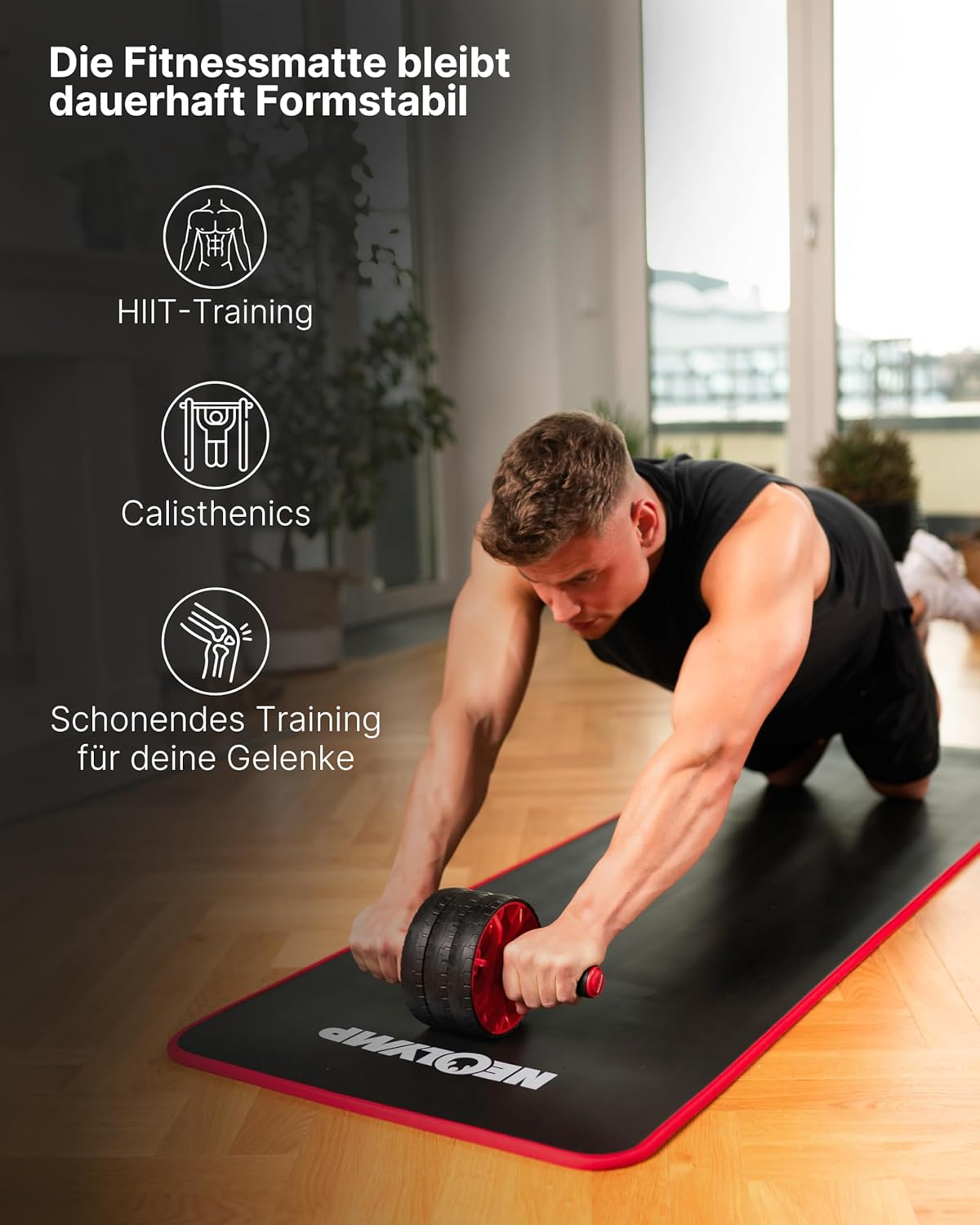 Neolymp Fitnessmatte / Sportmatte für den Profisport + Ebook mit Übungen / Gymnastikmatte – Bild 4