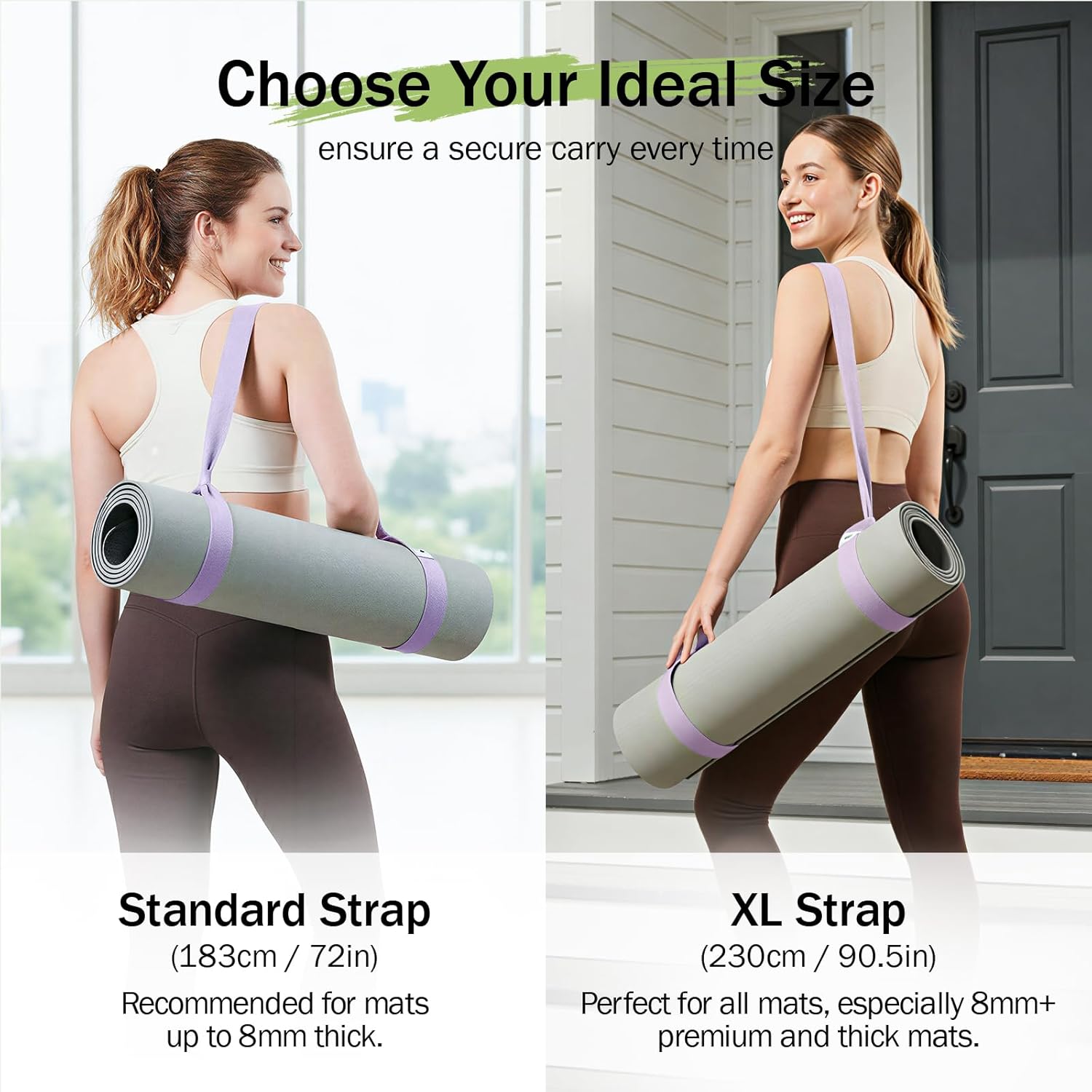 Slim Panda Yogamatten-Tragegurt aus Baumwolle, verstellbarer Yogamatten-Tragegurt für alle Yogamatten-Größen, elastischer Yoga-Gurt für Pilates, Stretching und Fitness (Yogamatte nicht im Lieferumfang enthalten) – Bild 7