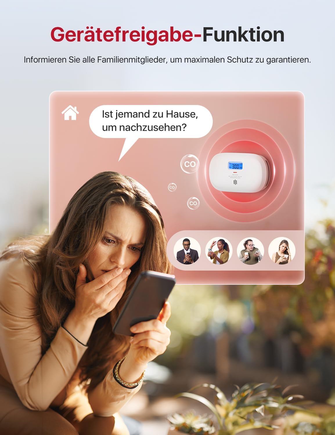 X-Sense Smarter Kohlenmonoxidmelder XC0C-iR, TÜV Rheinland zertifiziert, Stummschaltung per App, CO-Melder mit LCD-Digitalanzeige, Kohlenmonoxidmelder mit austauschbarer Batterie, 1 Stück – Bild 6