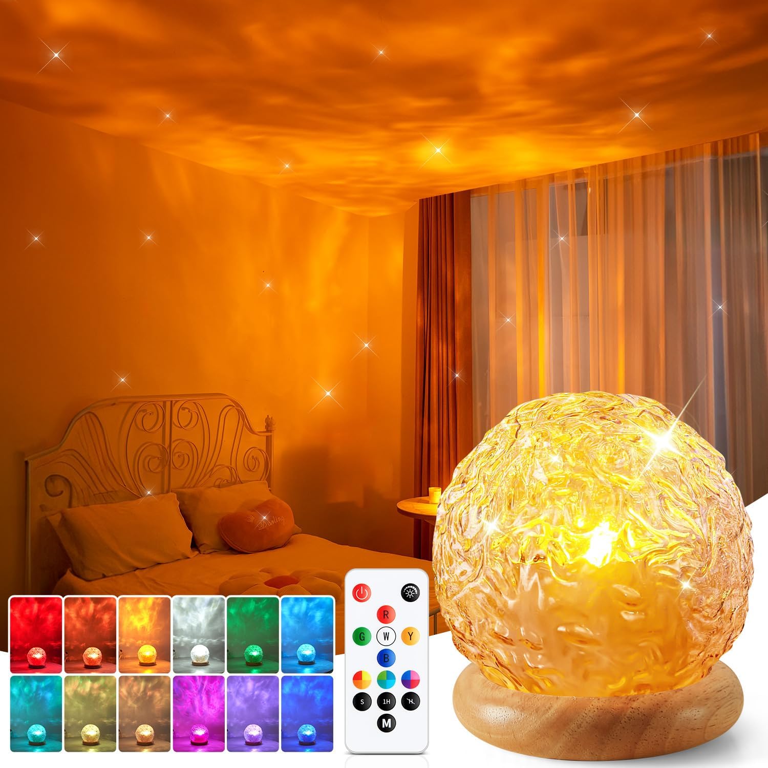 PIKOY Sternenhimmel-Projektor als Kristallkugel mit 18 RGB-Farben, dimmbar & Timer – eine Premium-Dekoration für Gaming & Schlafzimmer und das ideale Geschenk für Frauen & Männer & Kinder – Bild 10
