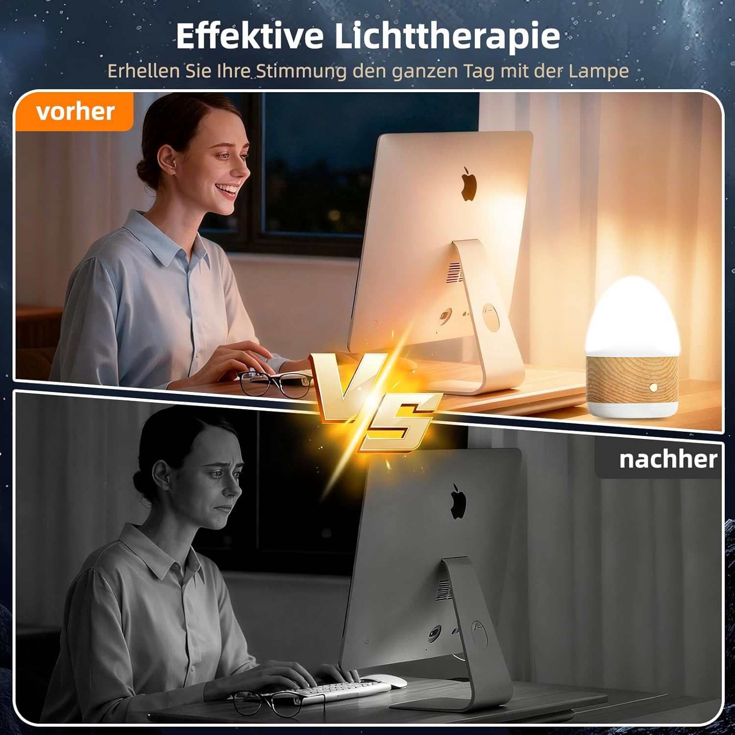 Tageslichtlampe 13000Lux Lichttherapielampe Tageslichtlampe mit Fernbedienung, UV-freies SAD-Licht mit 3 Farbtemperaturen, LED-Simulation von Tageslicht, Dimmer und 4 Timer Tageslichtlampe – Bild 6
