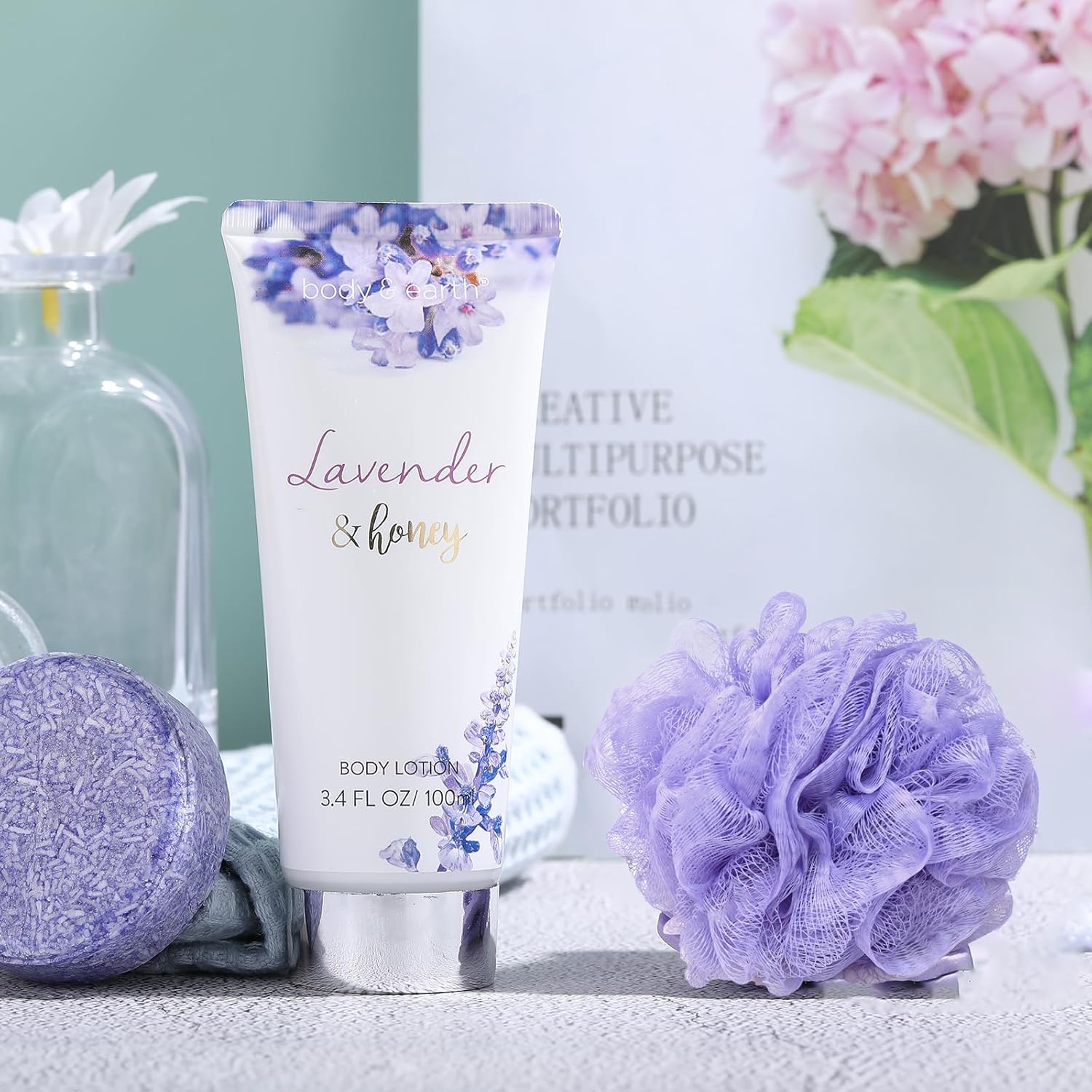Bade-Geschenkset 8-teilig, Lavendel-Geschenkkorb, Wellness-Set für Frauen, Pflegeset mit Deko-Badewanne, Geburtstagsgeschenk, Geschenk für Frauen, Mama – Bild 3