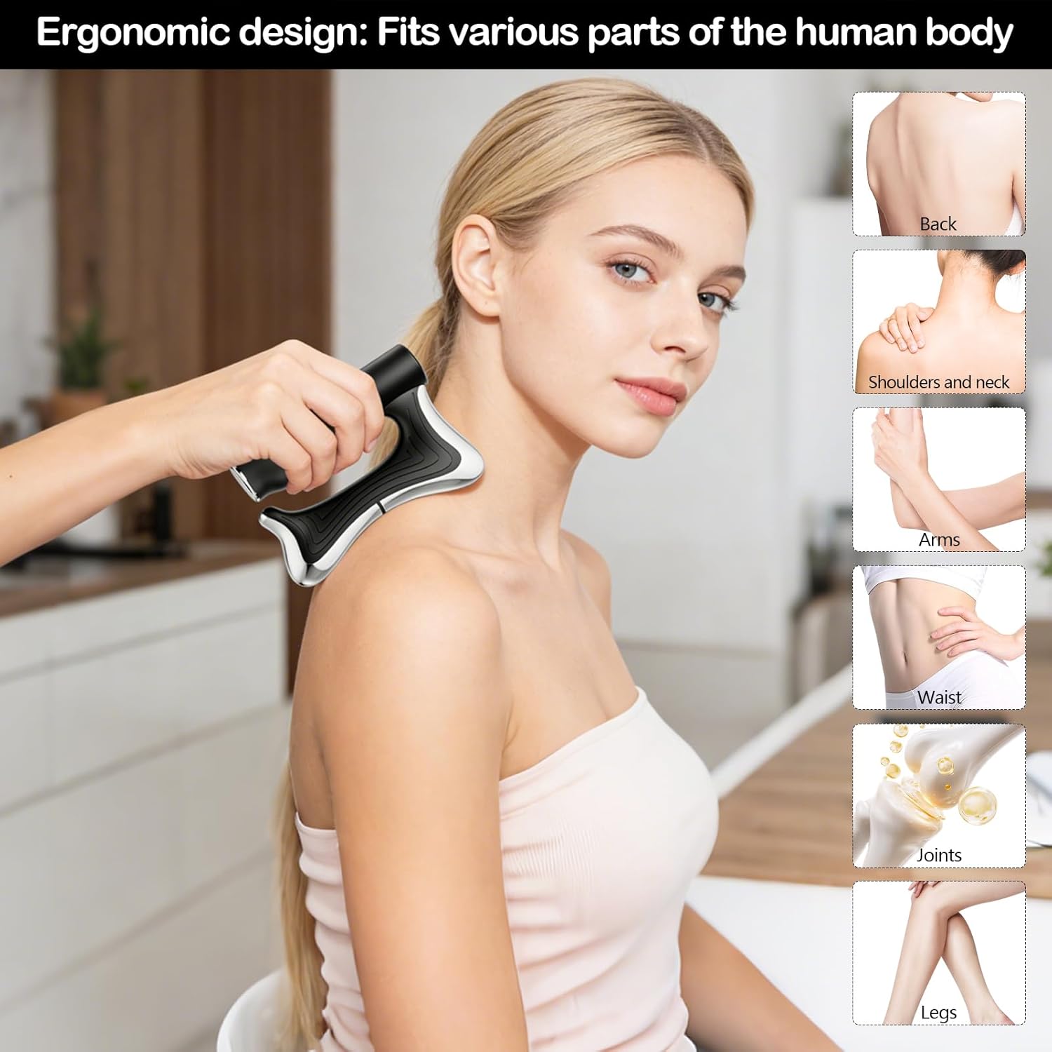 Elektrisches Faszienmessgerät mit Heizfunktion, EMS & Vibration, 3 Modi, 10500 U/min Hochgeschwindigkeitsvibration, Cellulite-Massagegerät für Rücken, Nacken, Schultern, Arme, Taille, Gelenke und Beine – Bild 3
