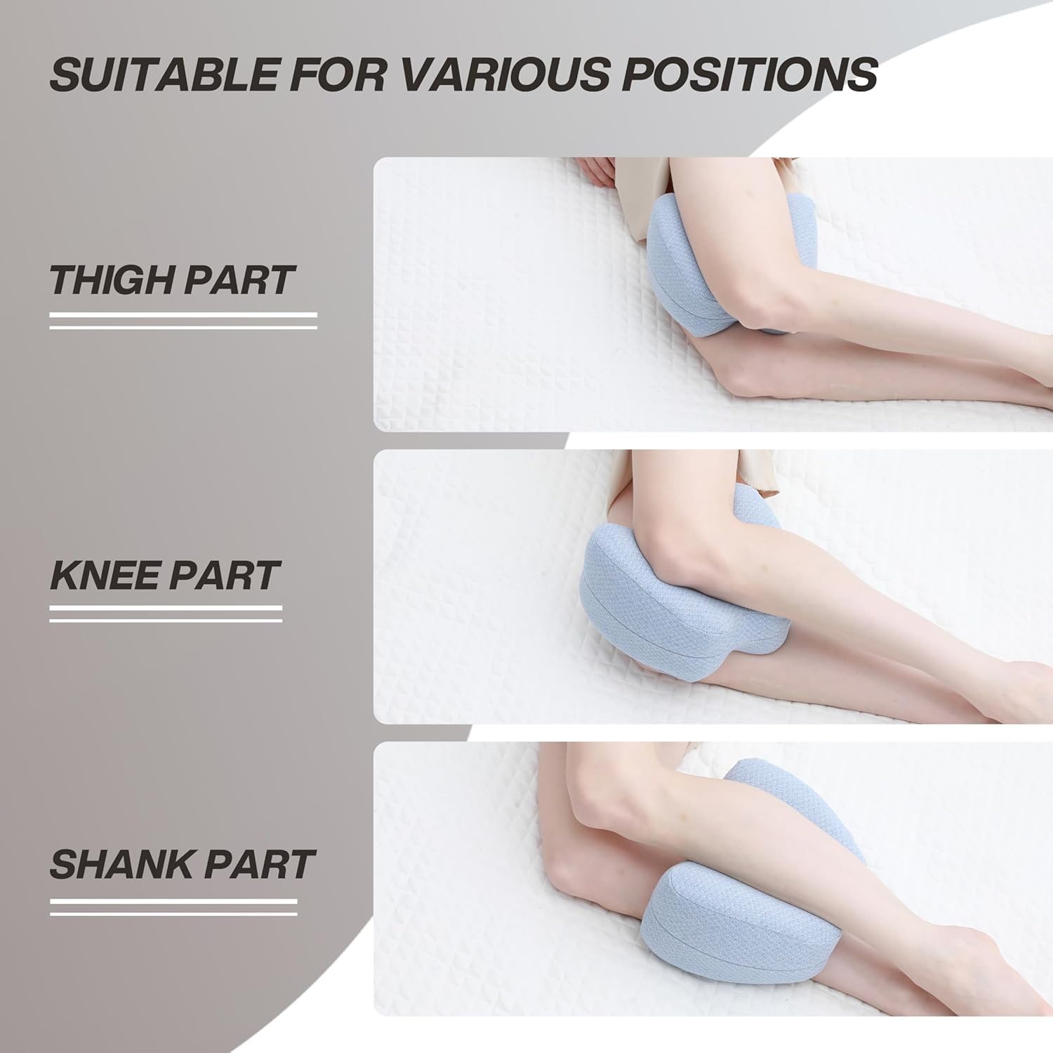 WORKKOOL Ergonomisches Kniekissen gegen Schmerzen – Orthopädisches Beinkissen für Beine, Hüfte & Rücken – abnehmbarer, waschbarer Bezug (blau) – Bild 4