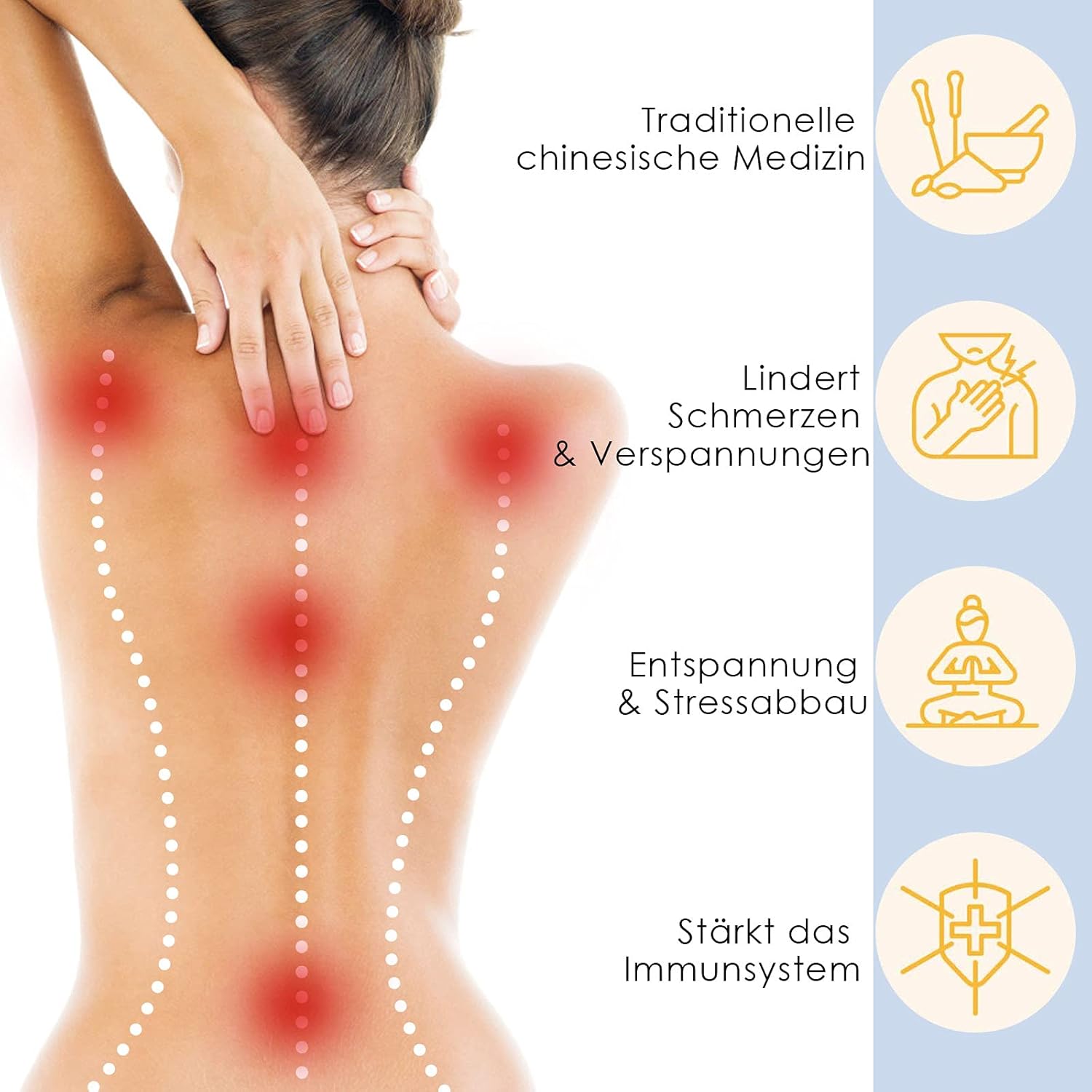 Akupressur-Set, Akupressurmatte mit Kissen zur wohltuenden Entspannung und Massage, zur Linderung von Rückenschmerzen, Kopf- und Nackenschmerzen, stimuliert Energiepunkte im Körper und stimuliert die Wirkung – Bild 4