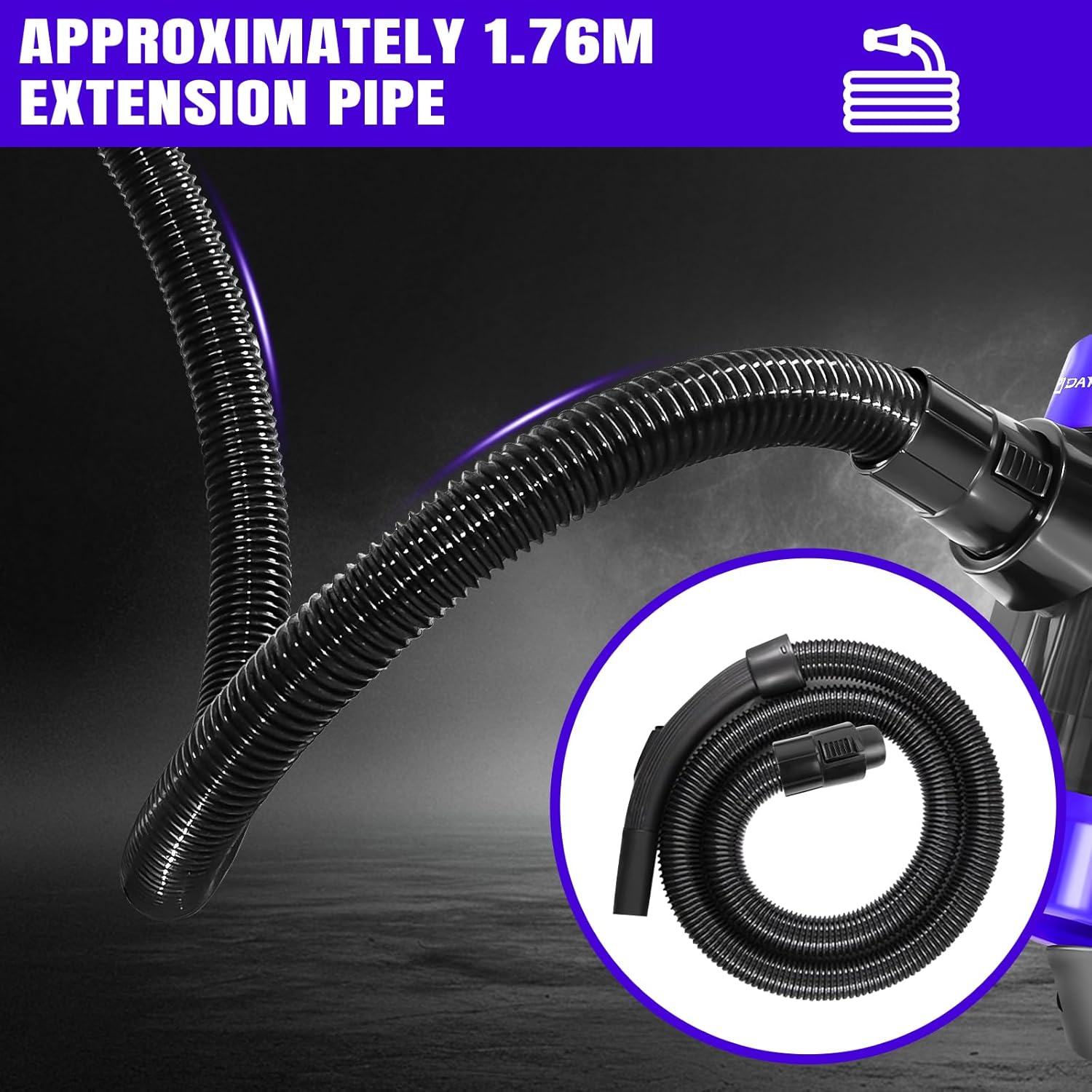 EFAN Beutelloser Staubsauger mit HEPA-Filter, 1000 W Hochleistungsmotor, leistungsstark, kompakt und leicht, für Hartböden und Teppiche, 1,5 l, Blau – Bild 5