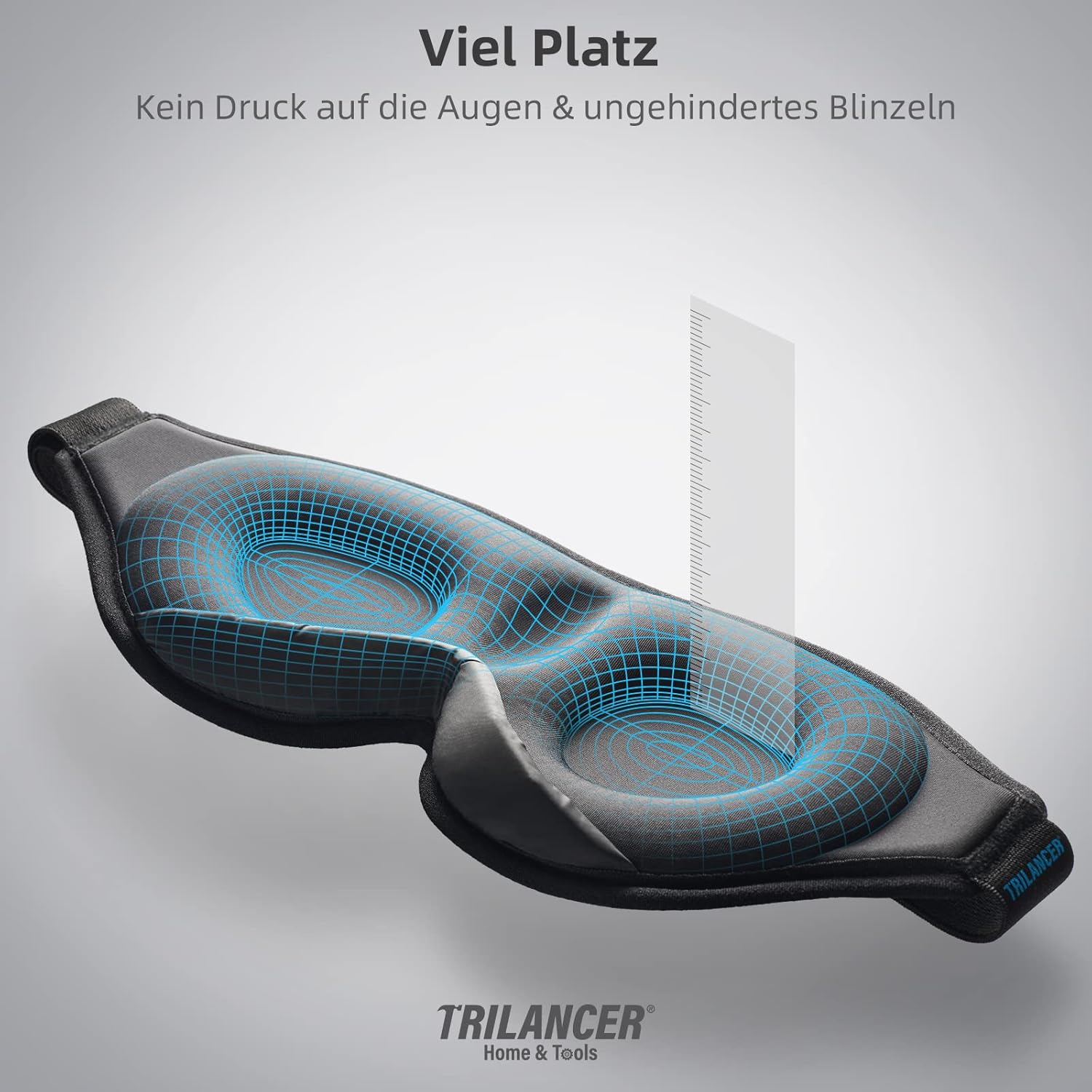 2026 Innovative Schlafmaske für Männer und Frauen, 99,99 % lichtblockierend, ergonomisch, verstellbare Augenmaske mit Ohrstöpseln, Schlaf, Nickerchen, Meditation, Reisen, bequemer Schlaf (schwarz) – Bild 5