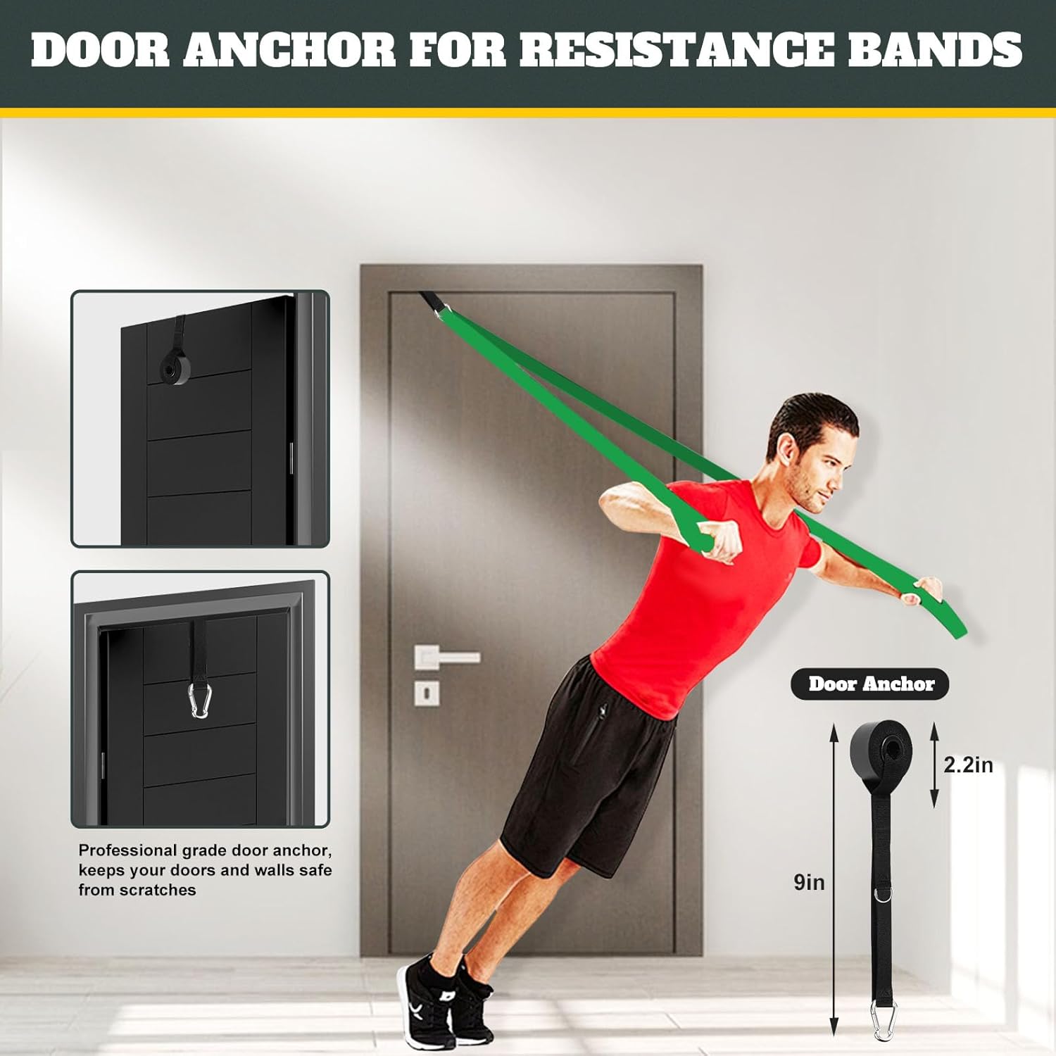 Resistance Bands Set,Fitnessbänder Widerstandsbänder 4er Set mit Türanker Tragetasche,Gymnastikband für Männer und Frauen, Fitnessband für Yoga Pilates,Krafttraining – Bild 7