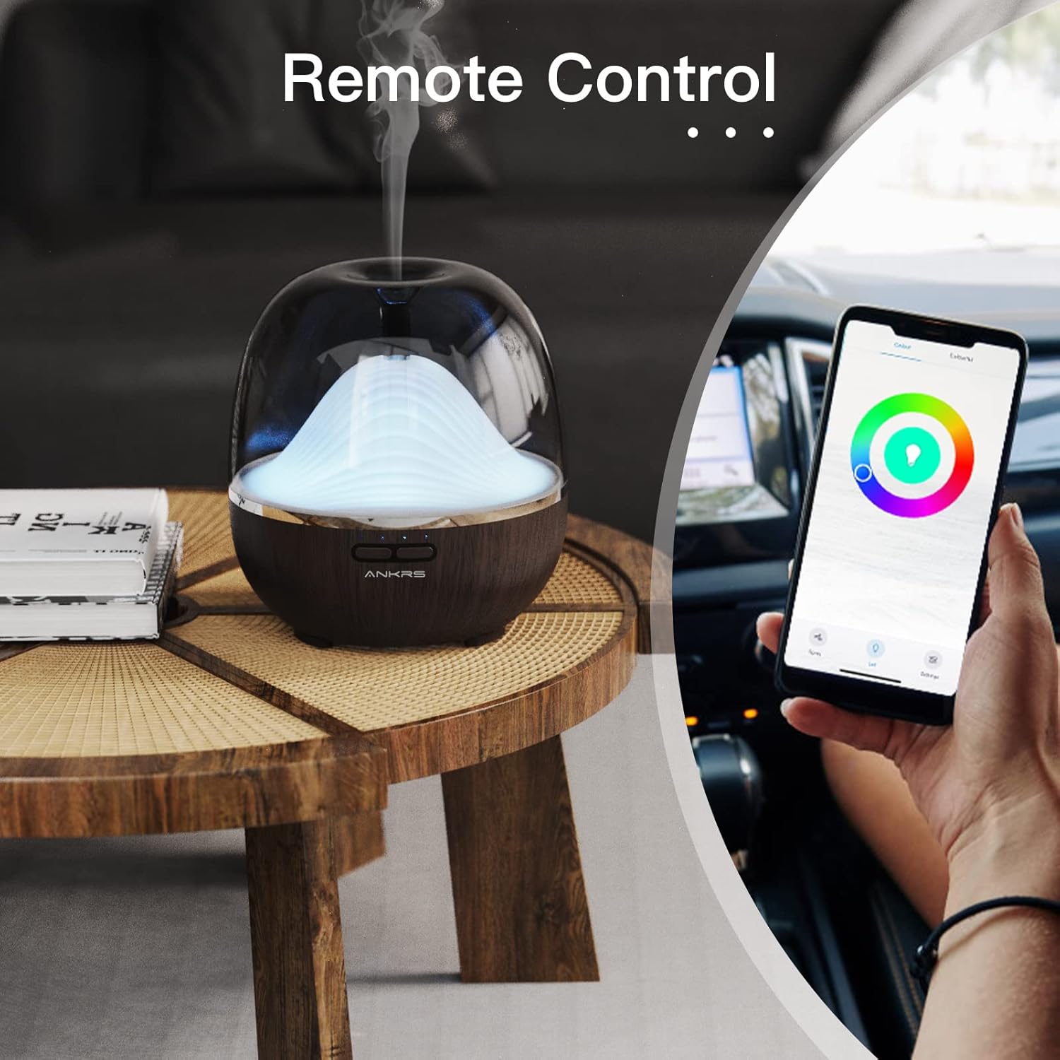 Alexa Smart Aroma Diffuser 600 ml, Ankrs Diffusor für ätherische Öle, Aroma-Luftbefeuchter, WiFi-Diffusor, kompatibel mit Alexa/Google Home, Smart Home, extrem leise, BPA-frei für Schlafzimmer, Büro, Spa – Bild 4