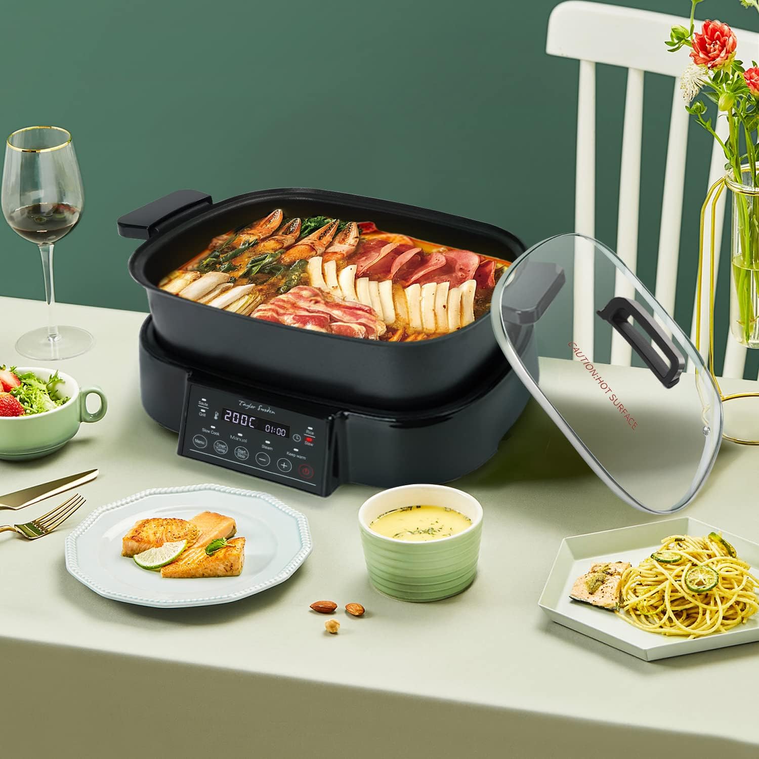 Taylor Swoden Arthur Dampfgarer mit Timer, Ultrakompakter Dampfgarer mit 3 Schlitzen, BPA-frei, programmierbar, voreingestellte Programme, Warmhaltefunktion, 6 l, 1250 W – Bild 5