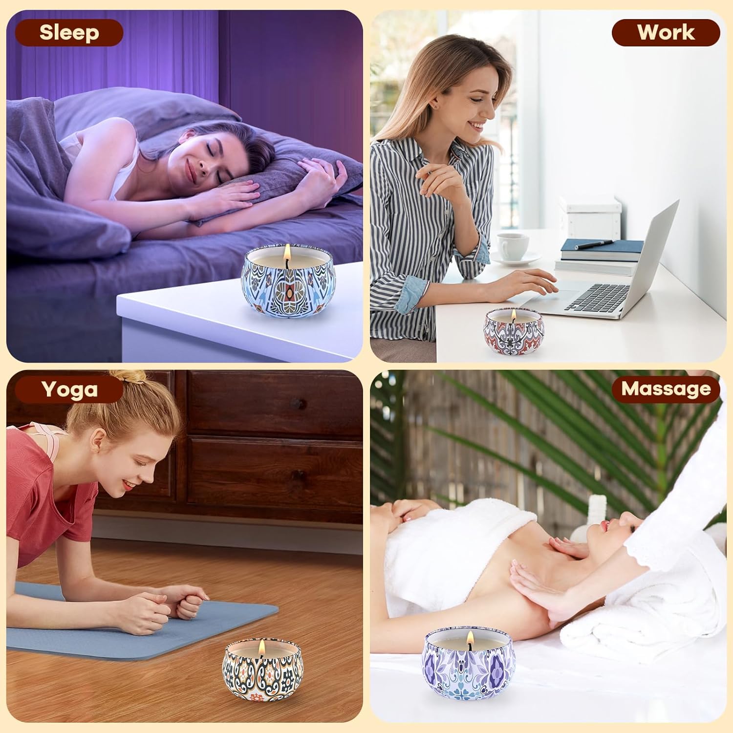 Duftkerzen-Geschenk, Familien-Duftkerzen-Geschenkset, langlebige Sojakerze für Badezimmer, Yoga, Stressabbau und Einschlafhilfe für Männer, Frauen, Freunde, Geburtstag, Muttertag – Bild 5