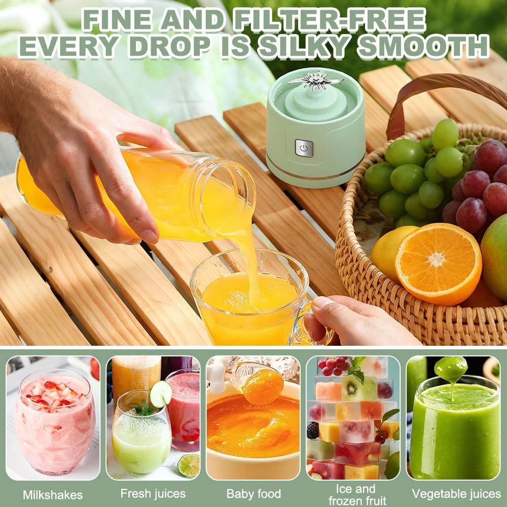 Tragbarer Mixer Smoothie Maker To Go, SGZIOO 450 ml tragbarer Mixer, 38 Klingen, kleiner Mixer für Shakes und Smoothie, wiederaufladbarer Mini-Standmixer Sport, Reisen, Outdoor – Bild 6