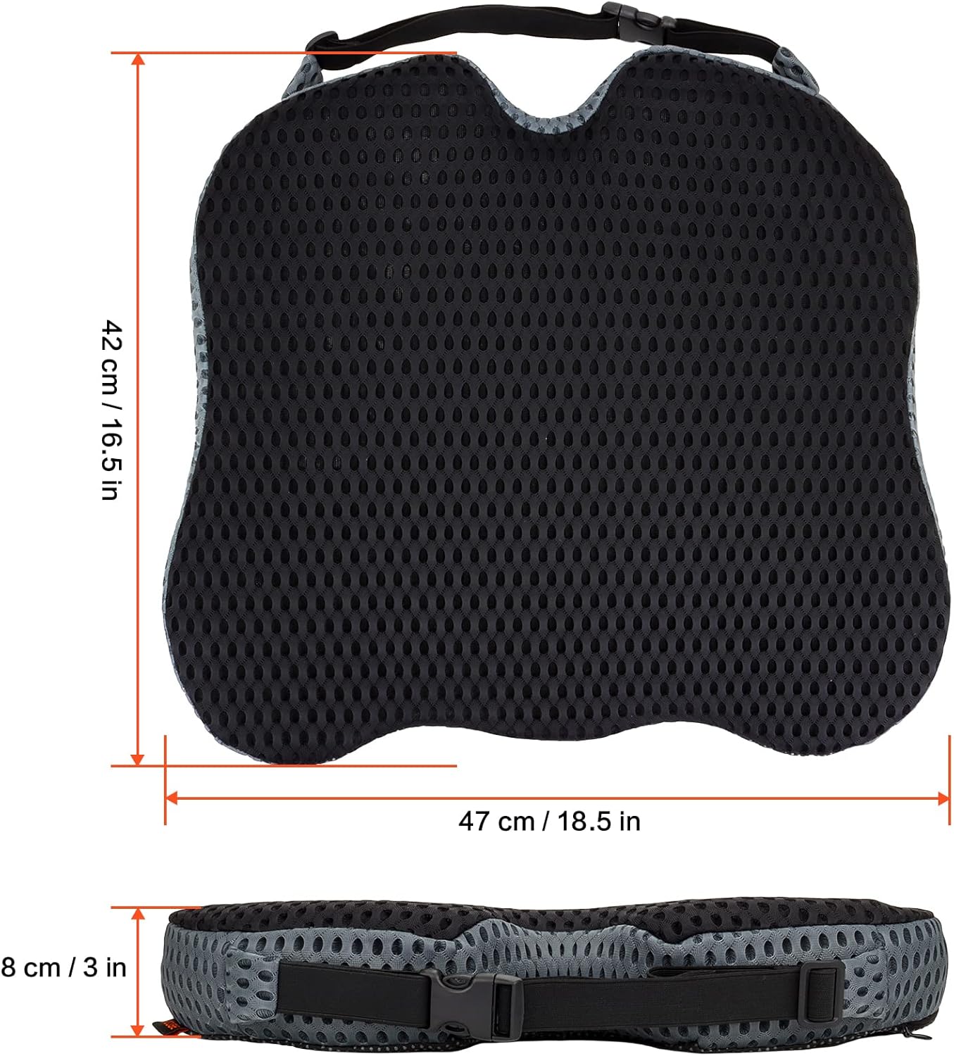 ZHOOGE Keilkissen Autositz, Keilkissen für Auto, Autositzkissen, Memory-Schaum-Keilkissen, ergonomisches Memory-Schaum-Kissen für Auto, Bürostuhl, Bett, Schwarz – Bild 5