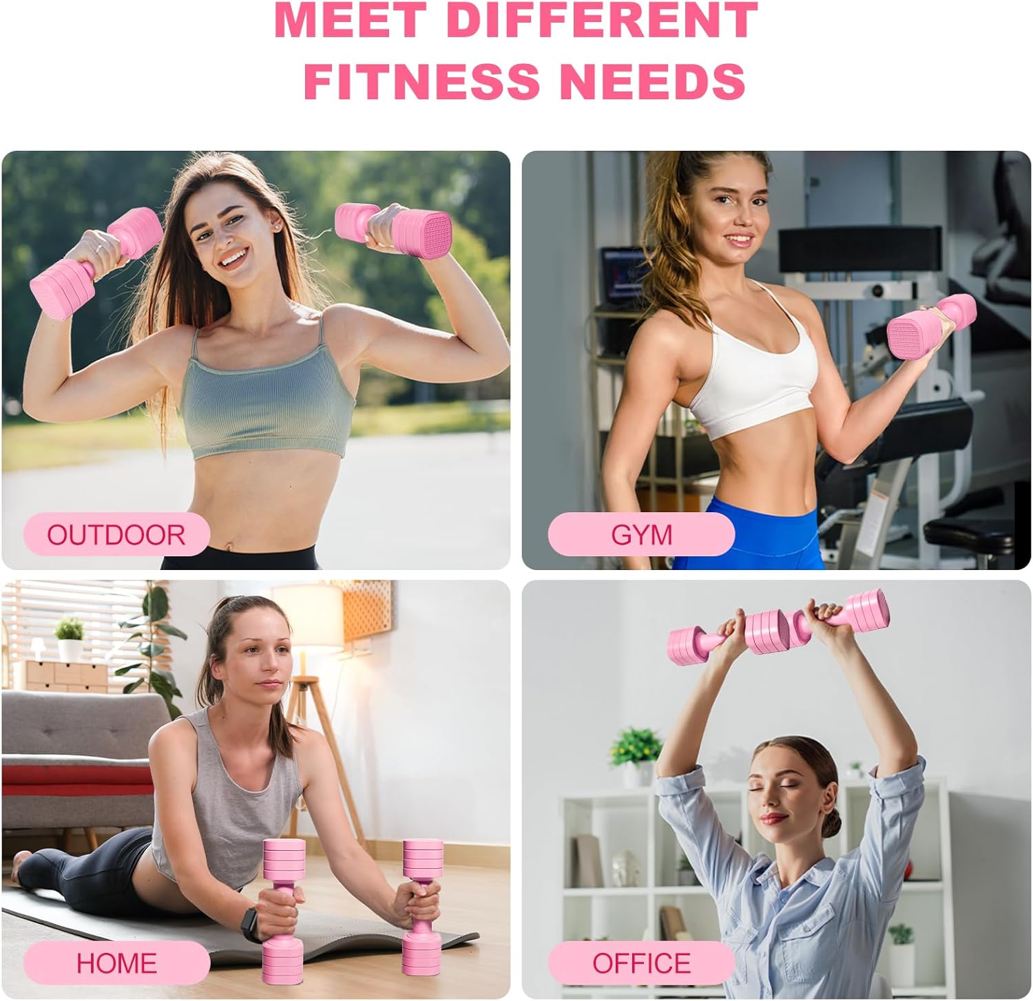 Passer 4,54 kg Hanteln verstellbar, 4-in-1 Hanteln verstellbar für Damen Herren, Hantel-Set, Hantel-Set, Hantel-Set für Zuhause, Fitnessstudio, Training, Krafttraining, Workout – Bild 6