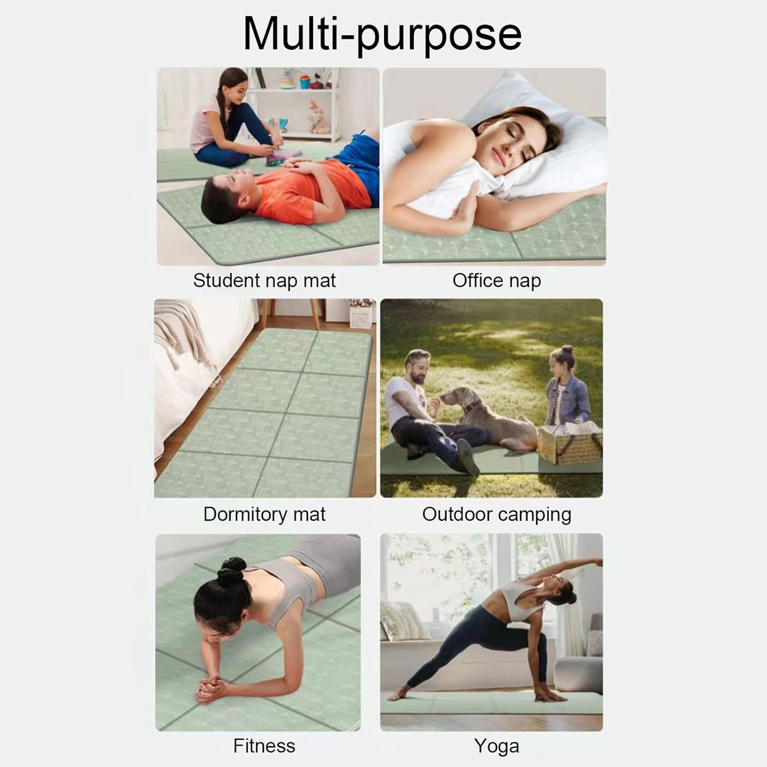 Reise-Yogamatte, rutschfest, faltbar, tragbar, für Zuhause, Yoga, dick, faltbar, Pilates-Bodenübung für drinnen und draußen, Pilates, Workout, Fitness, Dehnen – Bild 6