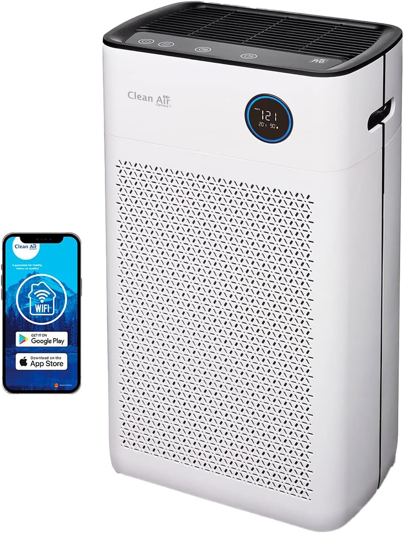 Clean Air Optima CA-510Pro Smart – Intelligenter HEPA-UV-C-Ionisator-Luftreiniger – Sehr leiser Ventilator