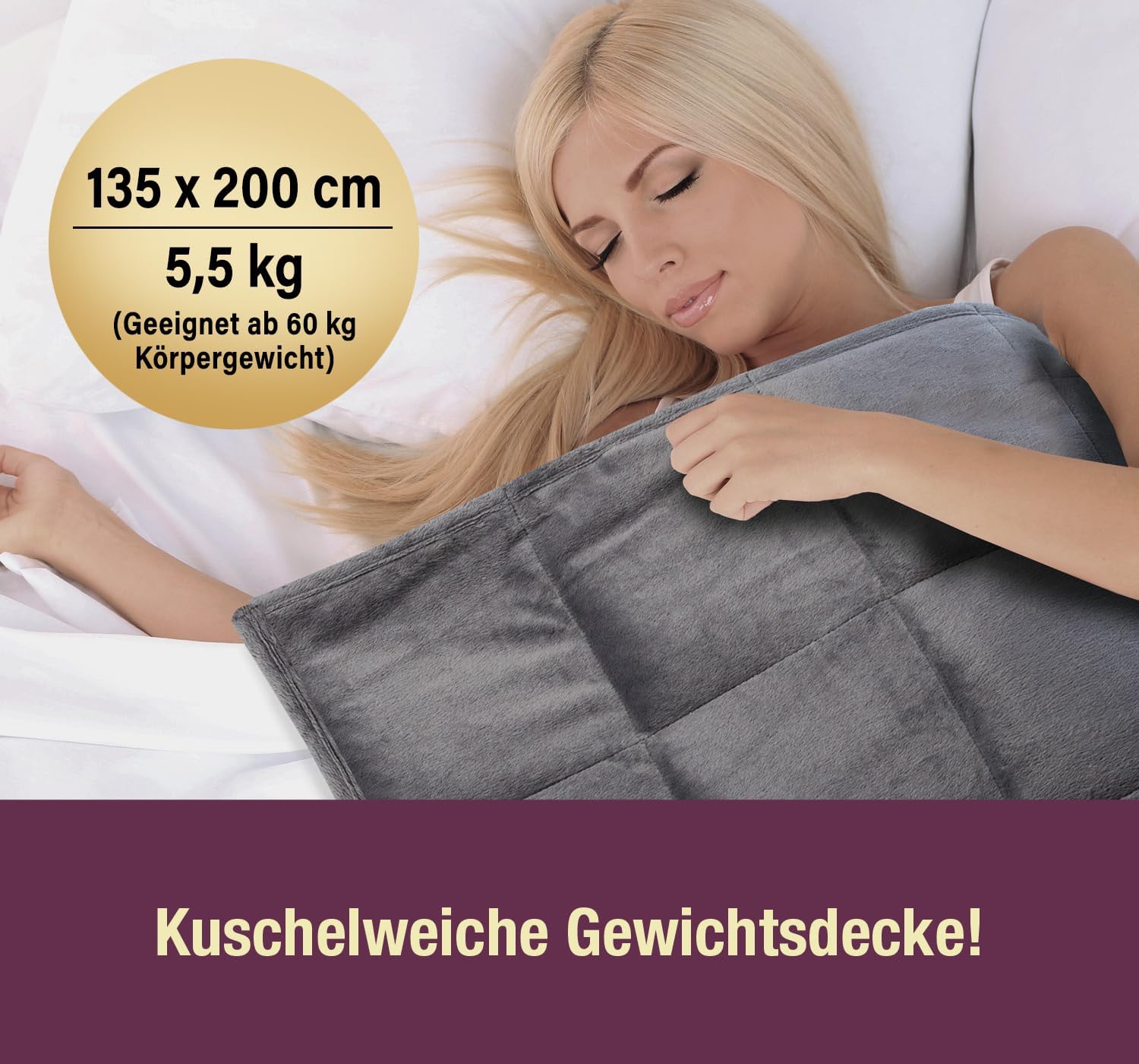 Gewichtsdecke 135 x 200 cm (5,5 kg). Schwere Decke – Therapiedecke – schwere Decke – Gewichtsdecke – Anti-Stress – Gewichtsdecke – Bild 2