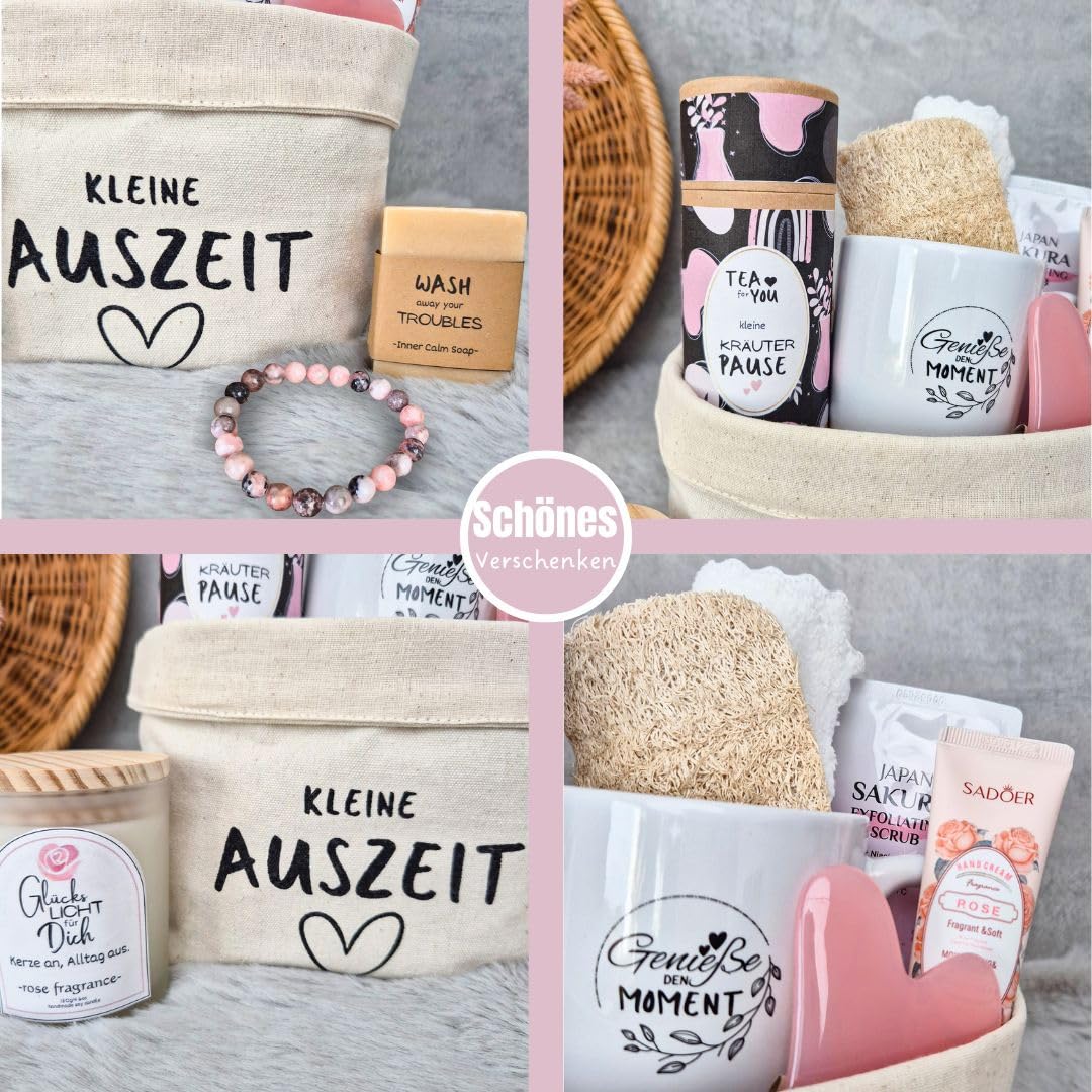 Wellness-Geschenkkorb für Frauen, Geschenkset Frau, kleine Auszeit, Geschenk Frau in Geschenktüte, Wellness-Geschenk, Geschenke für Freundin, Geburtstagsgeschenk für Frauen, Entspannungsgeschenk – Bild 3