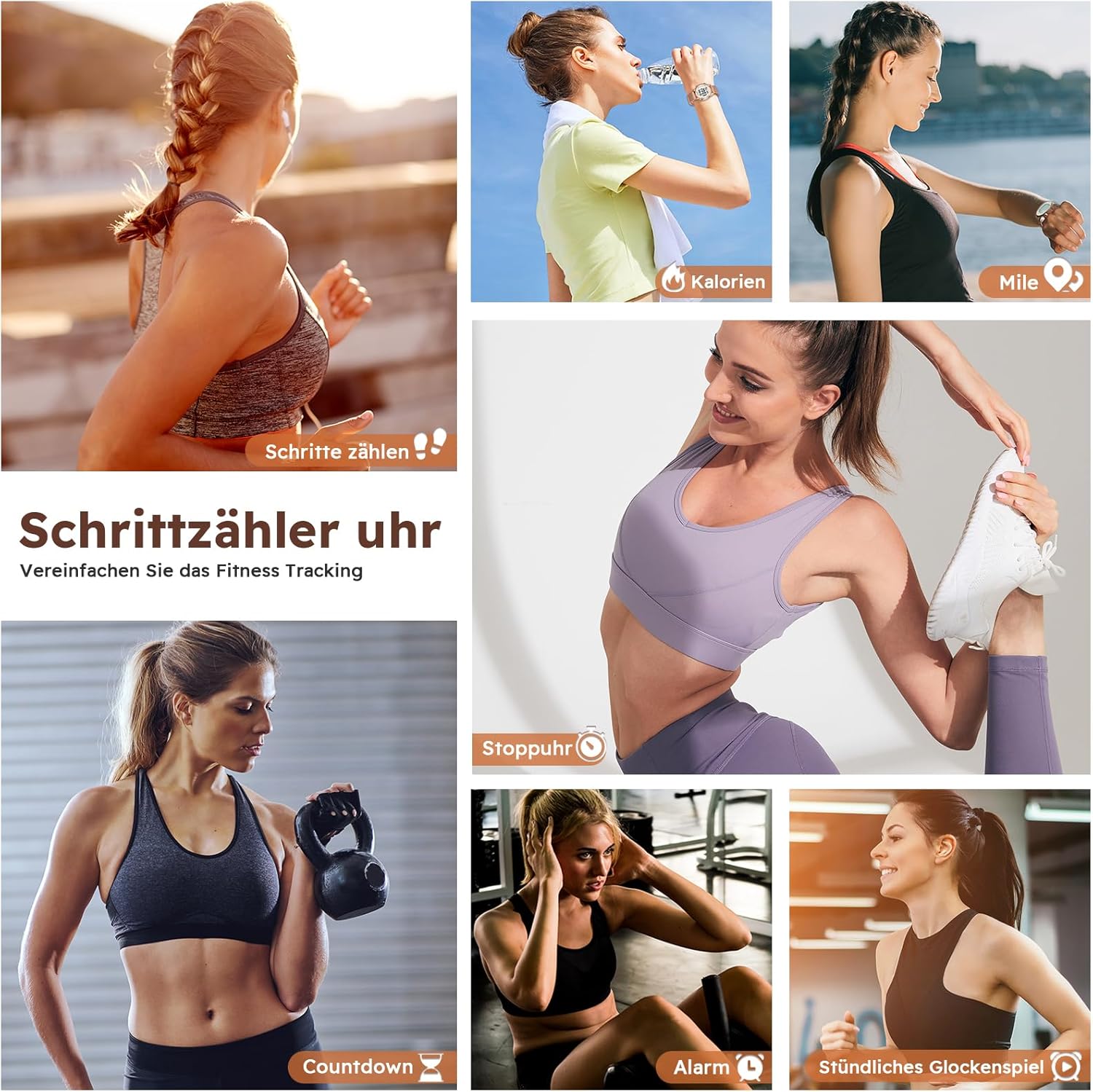 Schrittzähler Uhr,Wasserdicht Fitness Tracking Digitale Uhr,Ohne Bluetooth und APP,Seniorenuhr mit Schrittzähler Kalorienzähler,Sportuhr zum Gehen/Laufen – Bild 5