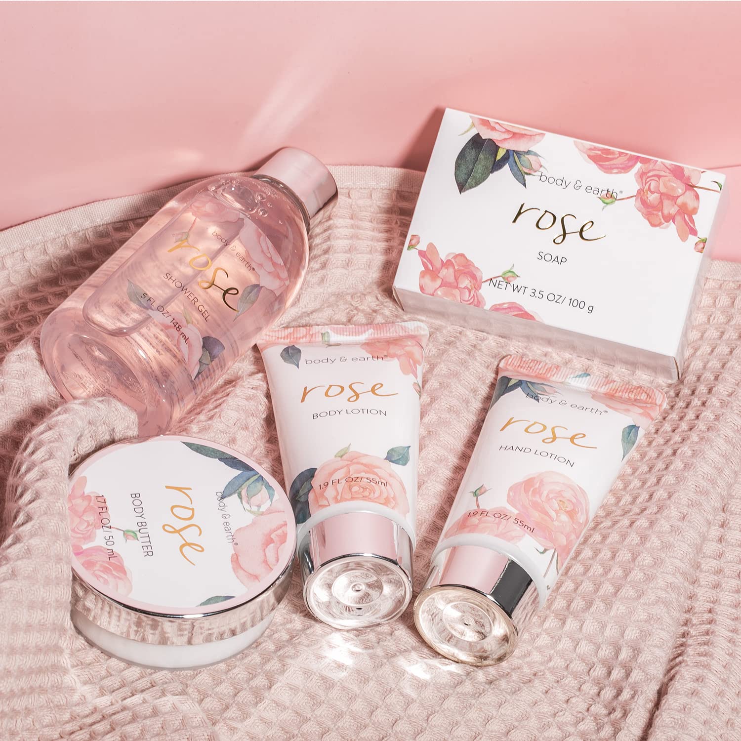 Badeset für Frauen, Geschenk, luxuriöses 6-teiliges Bade- und Körperset, Duschgel, Körperbutter, Handcreme, Körperlotion, Handseife, Papier, Badeseife, perfektes Geburtstagsgeschenk für Frauen – Bild 2