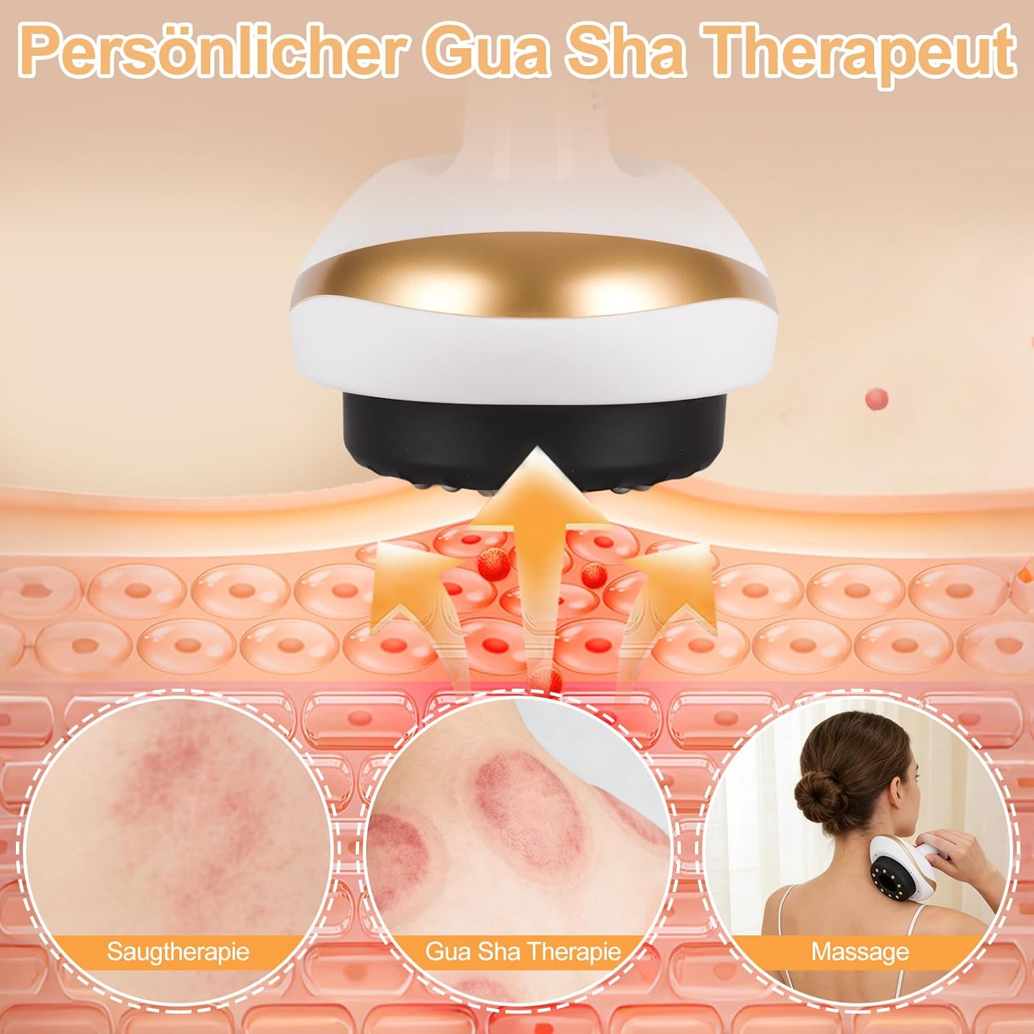 4-in-1 elektrisches GuaSha-Massagegerät – 6 Stufen Anti-Cellulite-Gerät, elektrisches Schröpfgerät mit Wärmefunktion, kabelloses Design-Vakuum-Massagegerät, Schröpfmassagegerät für eine bessere Durchblutung – Bild 6