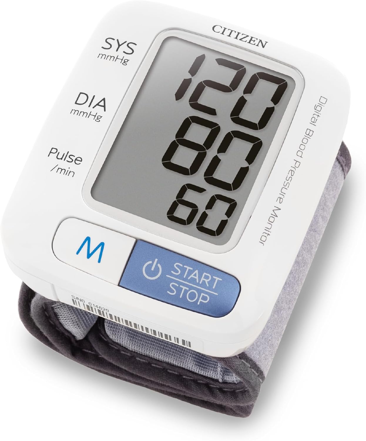 CITIZEN CHU650 Digitales Handgelenk-Blutdruckmessgerät, extra großes Display mit hohem Blutdruck, Puls- und Herzfrequenzanzeige, 60 Speicherplätze, einfache Verwendung zu Hause