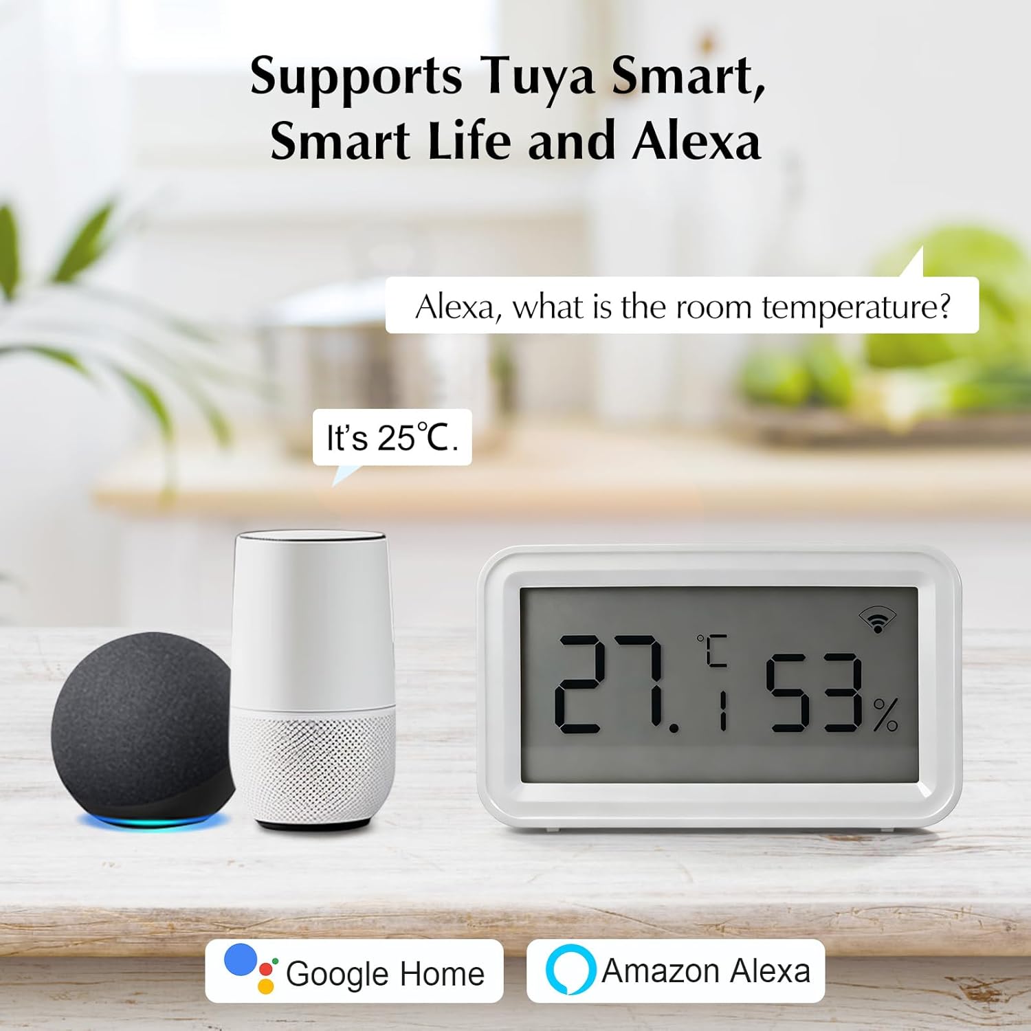 Tuya Innenthermometer-Hygrometer, WiFi-Temperatursensor mit Smart App, LCD-Bildschirm, digitales Thermo-Hygrometer für Raumtemperatur, Keller, Babyzimmer – Bild 6